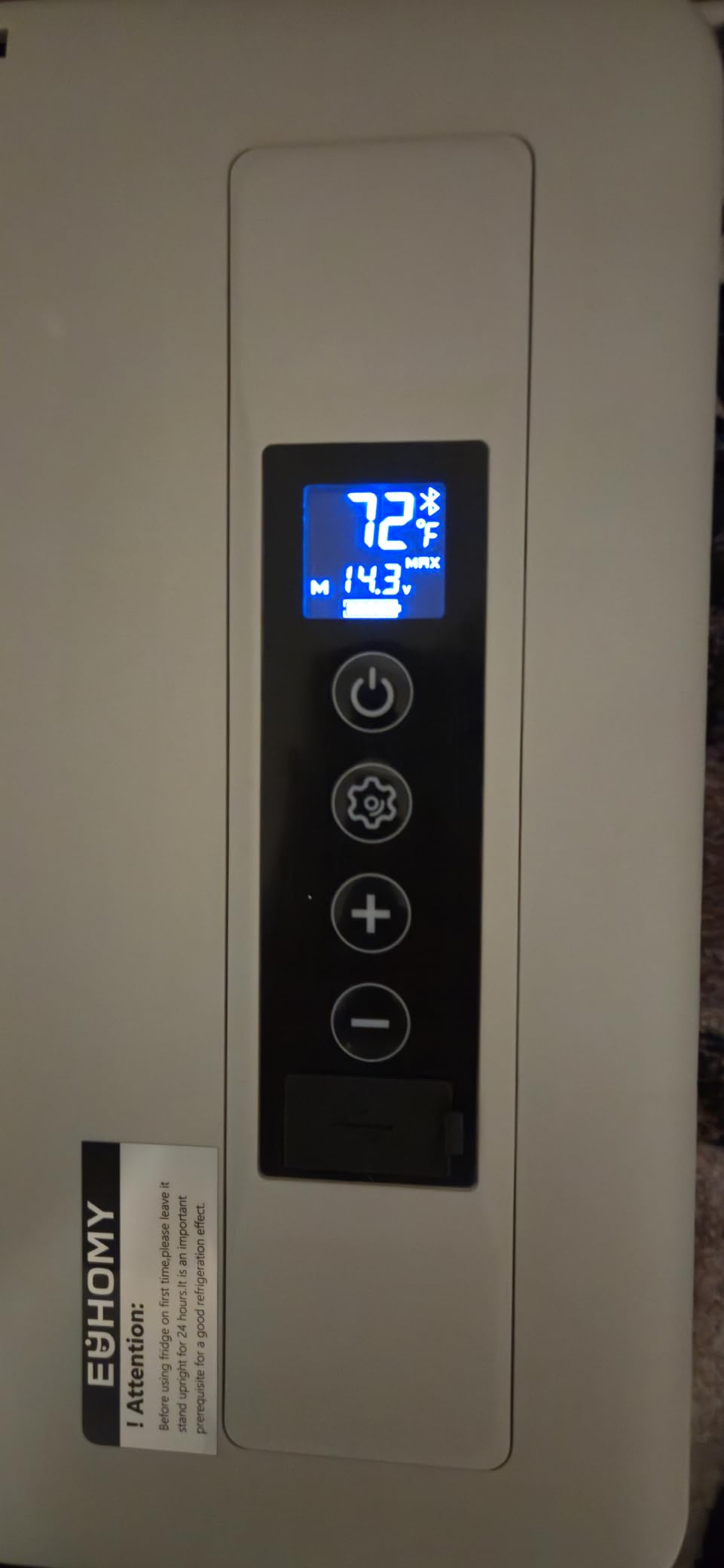 EUHOMY 19QT 12 Volt Refrigerator, -4℉~68℉ Electric Cooler for Car | No Ice Needed, 12V&100-240V, Compressor Cooling, ECO/MAX Modes, 3-Level Battery Protection, Truck/Travel/Home Use, Low Noise customer photo 1