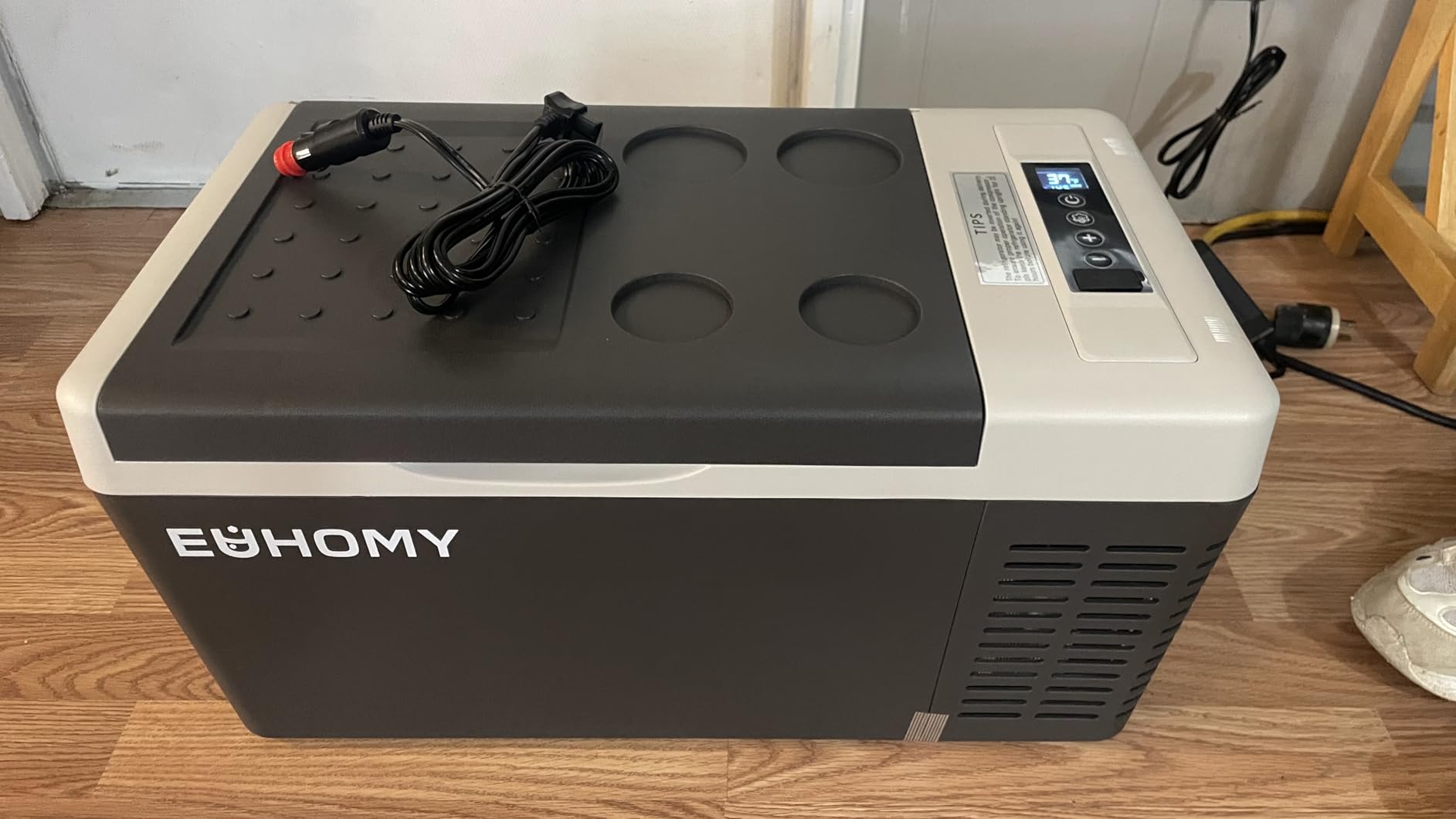 EUHOMY 19QT 12 Volt Refrigerator, -4℉~68℉ Electric Cooler for Car | No Ice Needed, 12V&100-240V, Compressor Cooling, ECO/MAX Modes, 3-Level Battery Protection, Truck/Travel/Home Use, Low Noise customer photo 2