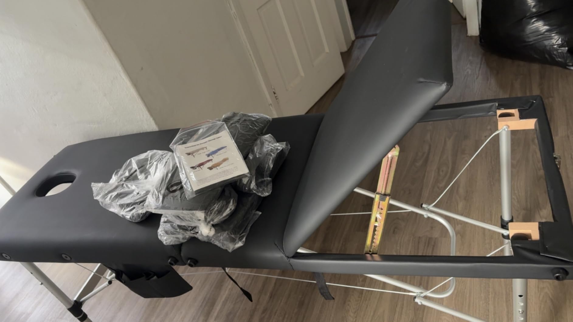 ABET Portable 3-Fold Massage Table, Height Adjustable & Compact | Durable Light-weight Aluminum Feet, Ideal for Lash & Tattoo, Features Detachable Oil Pocket, Towel rod, Face cradle, Armrest customer photo 1