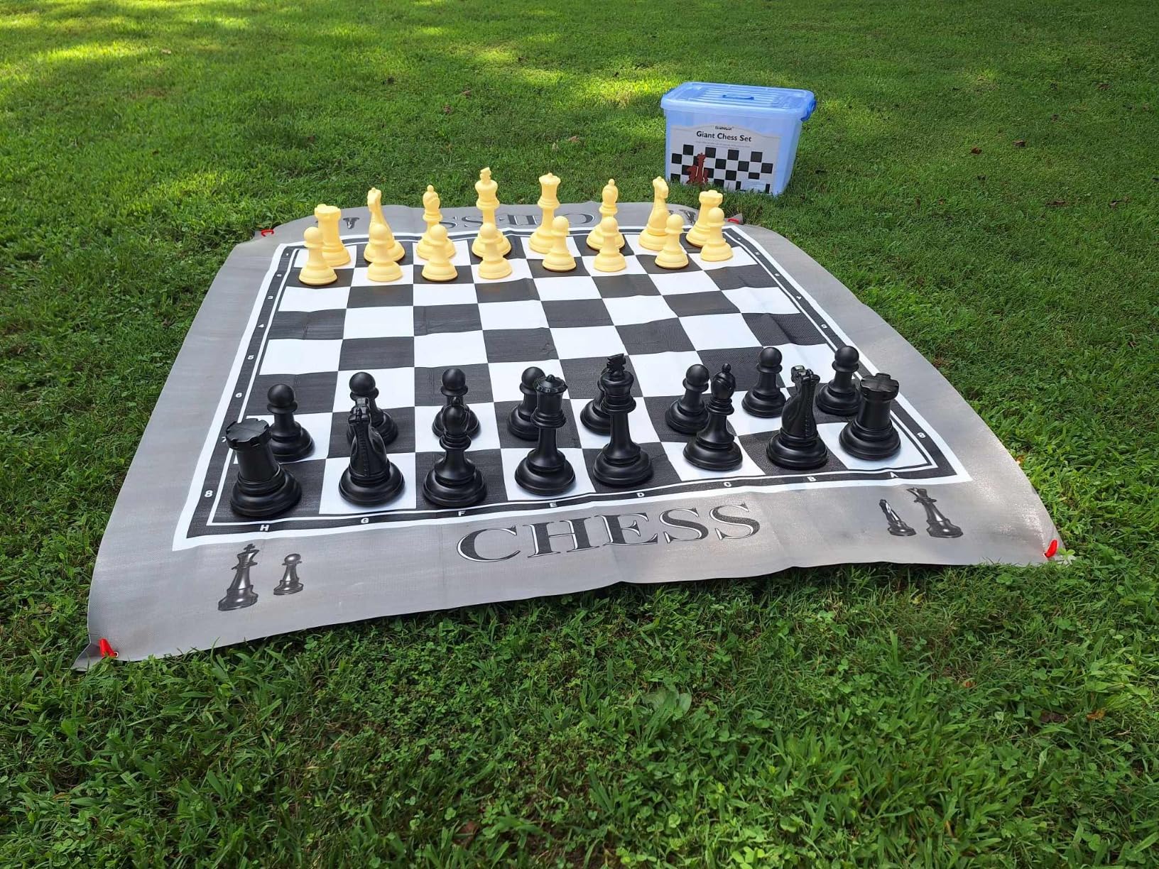ELONGDI Giant Outdoor Chess Set Oversized Plastic Chess Pieces with Bases Lightweight 71