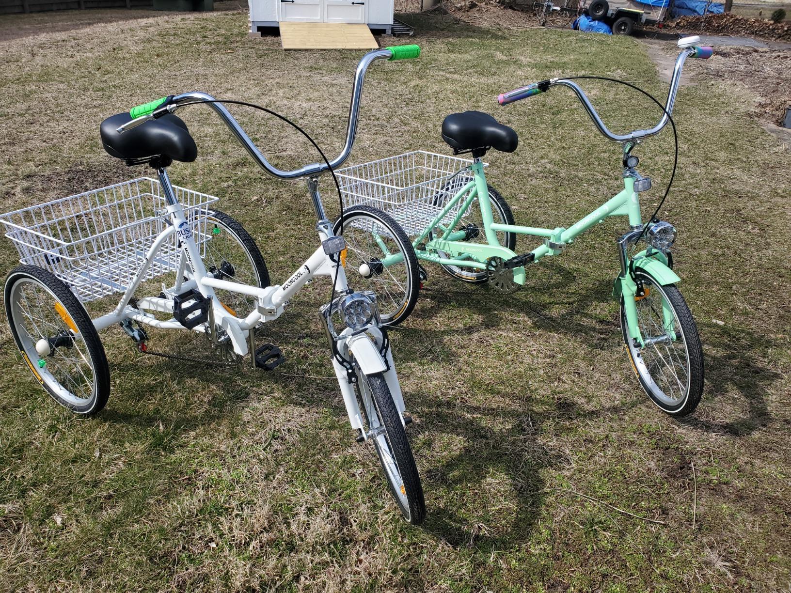 Slsy Adult Folding Tricycle, 20/24/26 Inch Foldable Trike, 3 Wheel Bikes | 7 Speed, Low Step-Through Frame, Front Suspension, Large Rear Basket, 350 lbs Capacity, for Adults and Seniors customer photo 1
