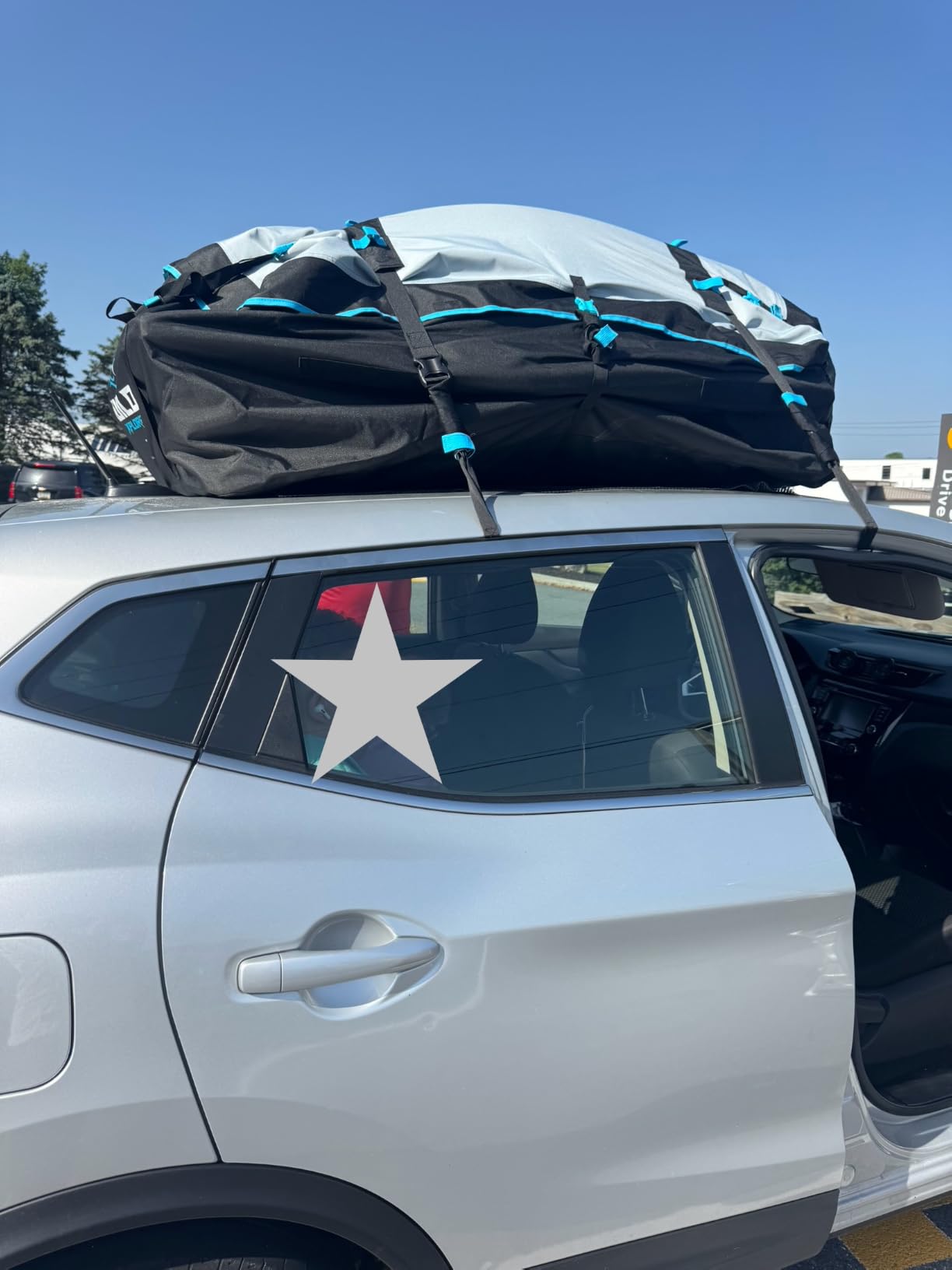 Rooftop Cargo Carrier - 23 Cubic Feet (XXL), Waterproof Soft Shell Car Roof Cargo Carrier, Heavy Duty Car Top Luggage Cargo Bag with Patented Door Hooks and Non-Slip Mat customer photo 1