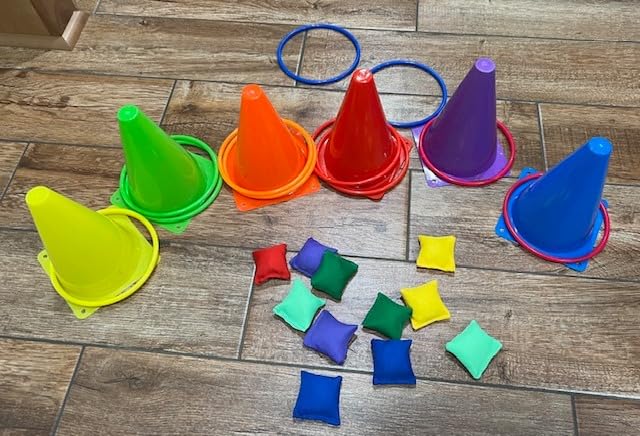 CircleCraft 31 Pcs. Plastic Cones and Rings Games Ring Toss Games for Adults, Carnival Games for Kids, Bean Bag for Kids Games Birthday Party, Yard Game, Sports & Outdoor Game for Family Party customer photo 2