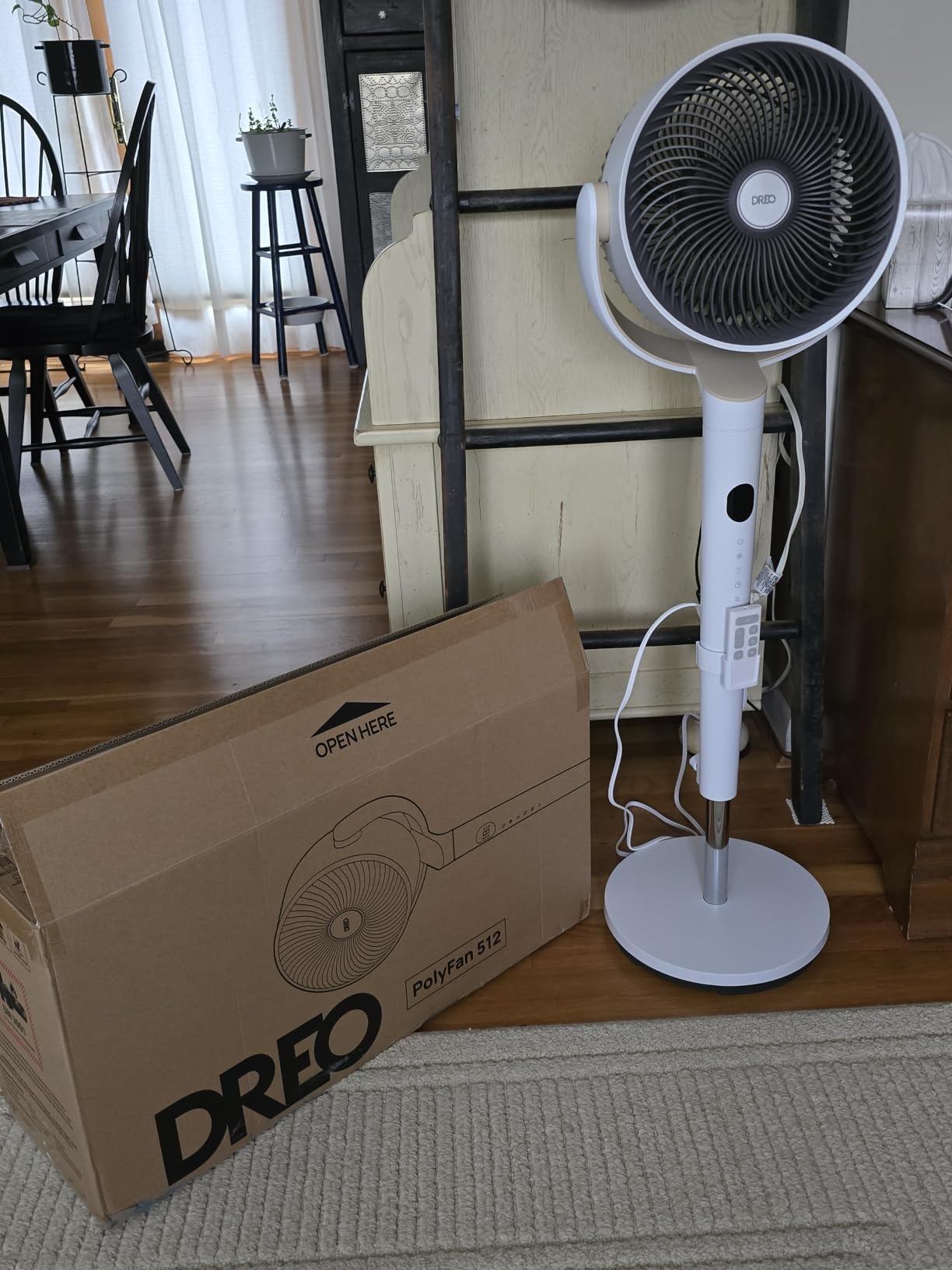 DREO Fan for Bedroom, 120° Oscillating Standing Fans, Quiet Floor Fan with DC Motor, 100ft Pedestal Fans for Room, 9 Speeds, 4 modes, 120° Manual Vertical, 37-42