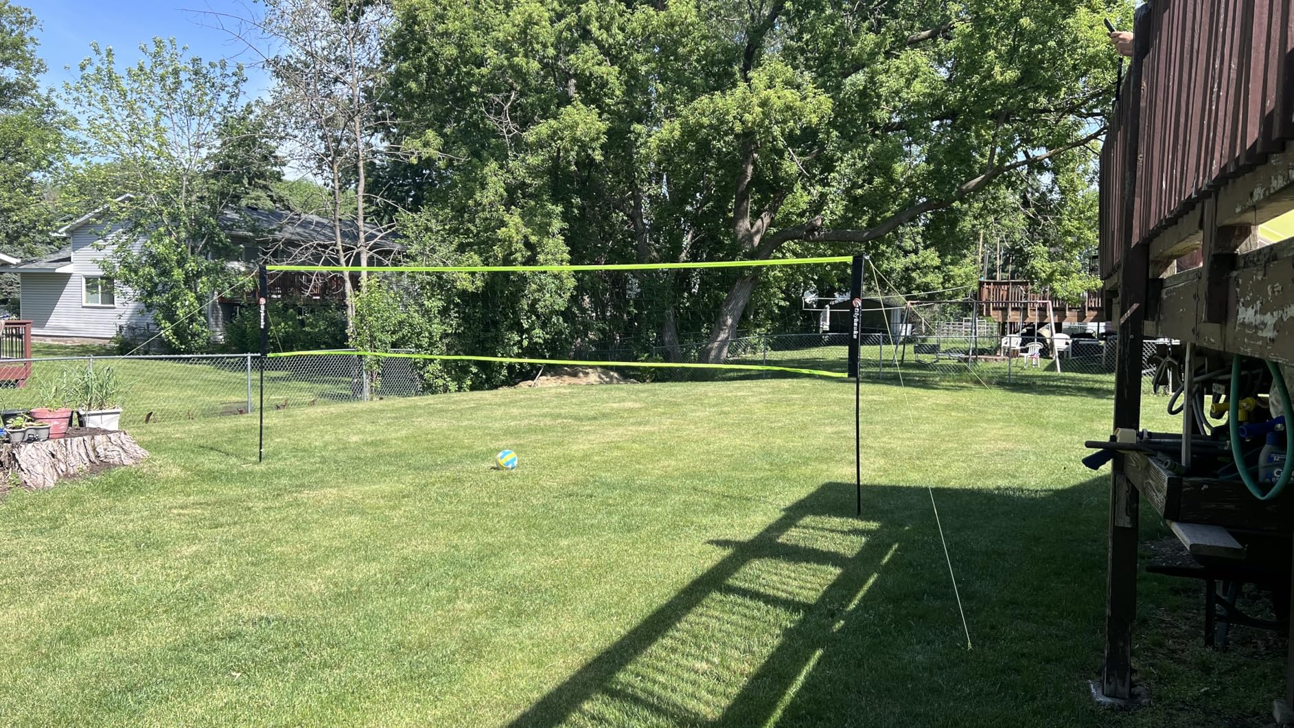 Portable Outdoor Volleyball Net Set for Backyard Beach with Adjustable Poles, Soft PU Volleyball & Pump, Carry Bag and Durable Anti-Sagging Net customer photo 1