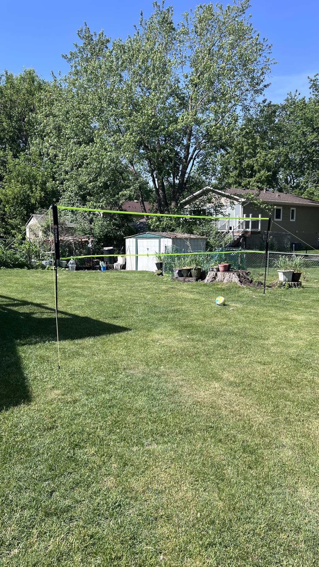 Portable Outdoor Volleyball Net Set for Backyard Beach with Adjustable Poles, Soft PU Volleyball & Pump, Carry Bag and Durable Anti-Sagging Net customer photo 2