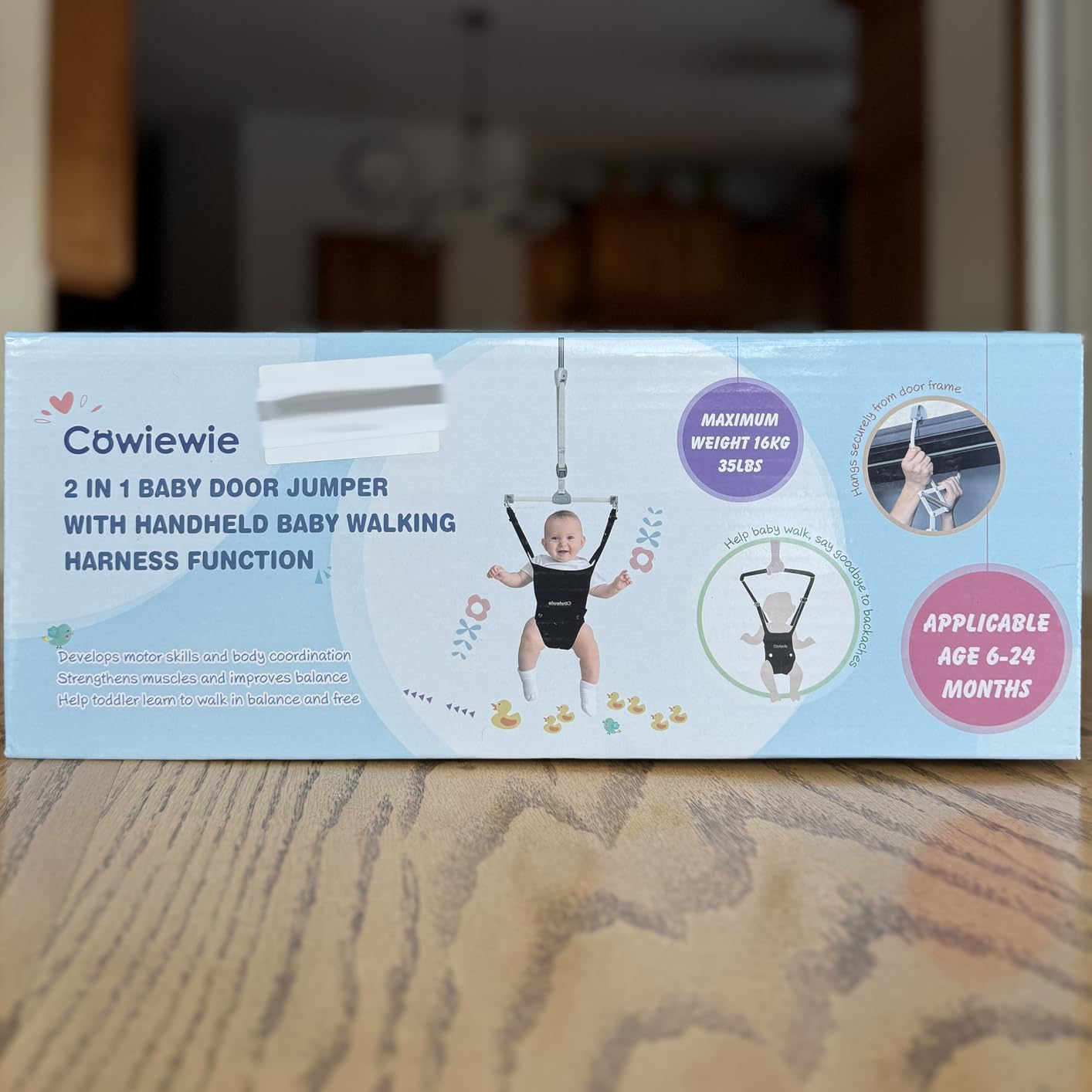 Cowiewie Baby Jumper, Baby Doorway Jumper, 2 in 1 Baby Walking Harness customer photo 1