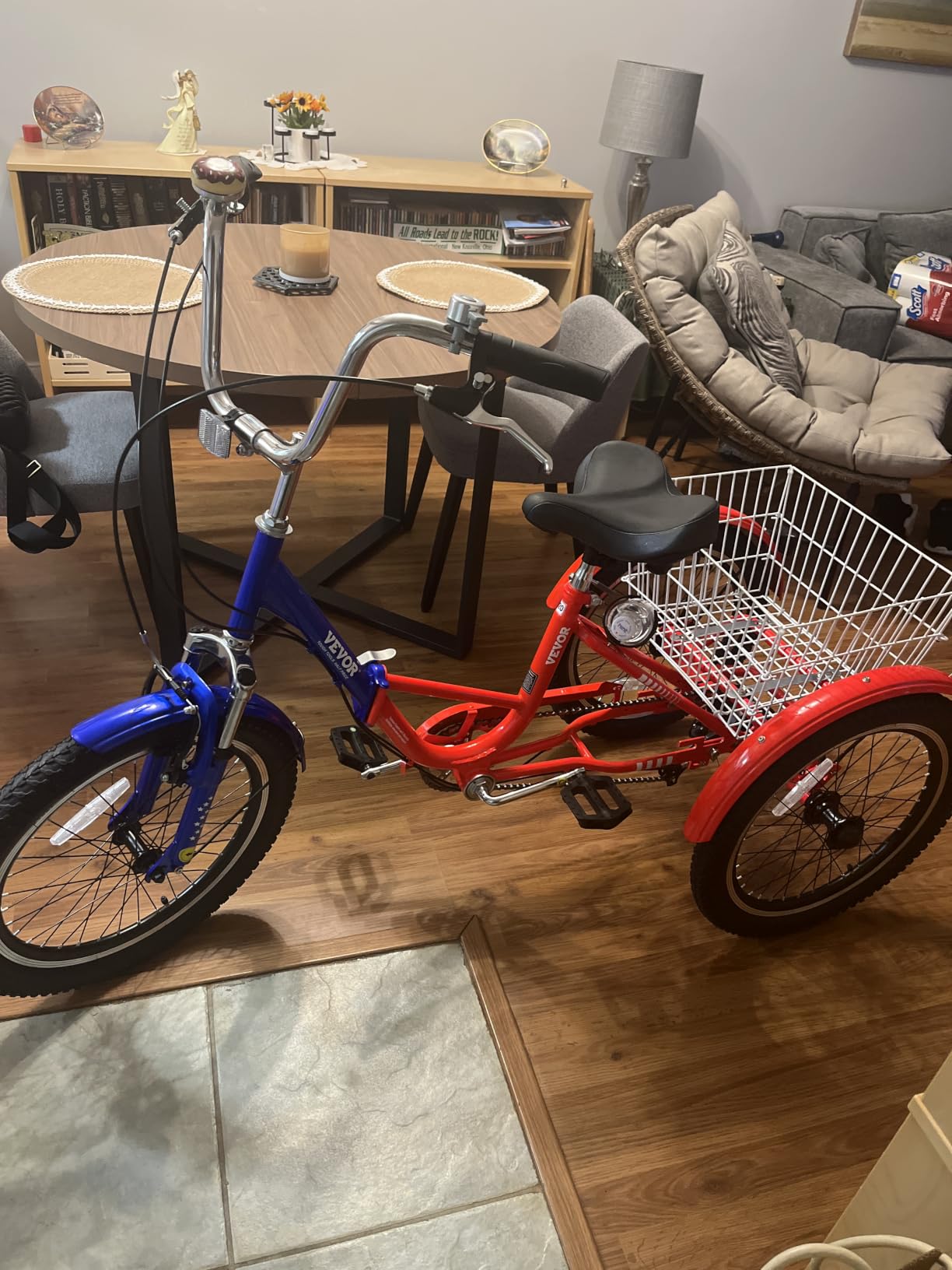 VEVOR Folding Adult Tricycle, Adult Folding Trikes, 3 Wheel Cruiser Bike with Large Basket & Adjustable Seat customer photo 2