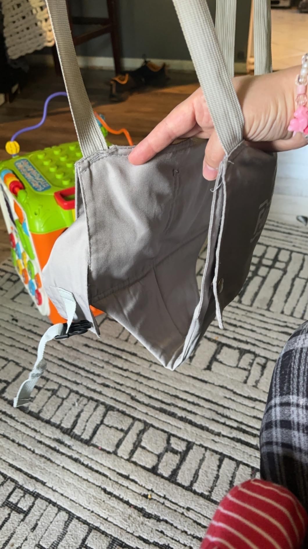 FUNLIO Baby Jumper with a Ceiling Hook for 6-24 Months, Baby Door Jumper for Indoor/Outdoor Play, Infant Jumper Doorway with Adjustable Chain, Easy to Assemble & Store (with a Ceiling Hook)- Grey customer photo 2