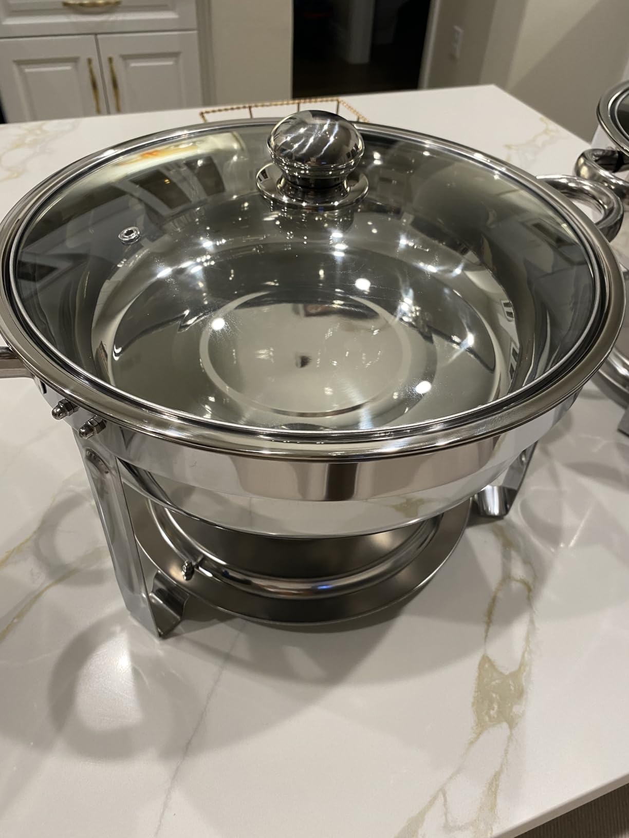 Rengue 6QT Chafing Dishes for Buffet, 4 Pack Stainless Steel Round Chafing Dish Buffet Set, Heating and Cooling Buffet Servers and Warmers, Food Warmers for Parties Buffet,Gatherings,Banquets,Weddings customer photo 1
