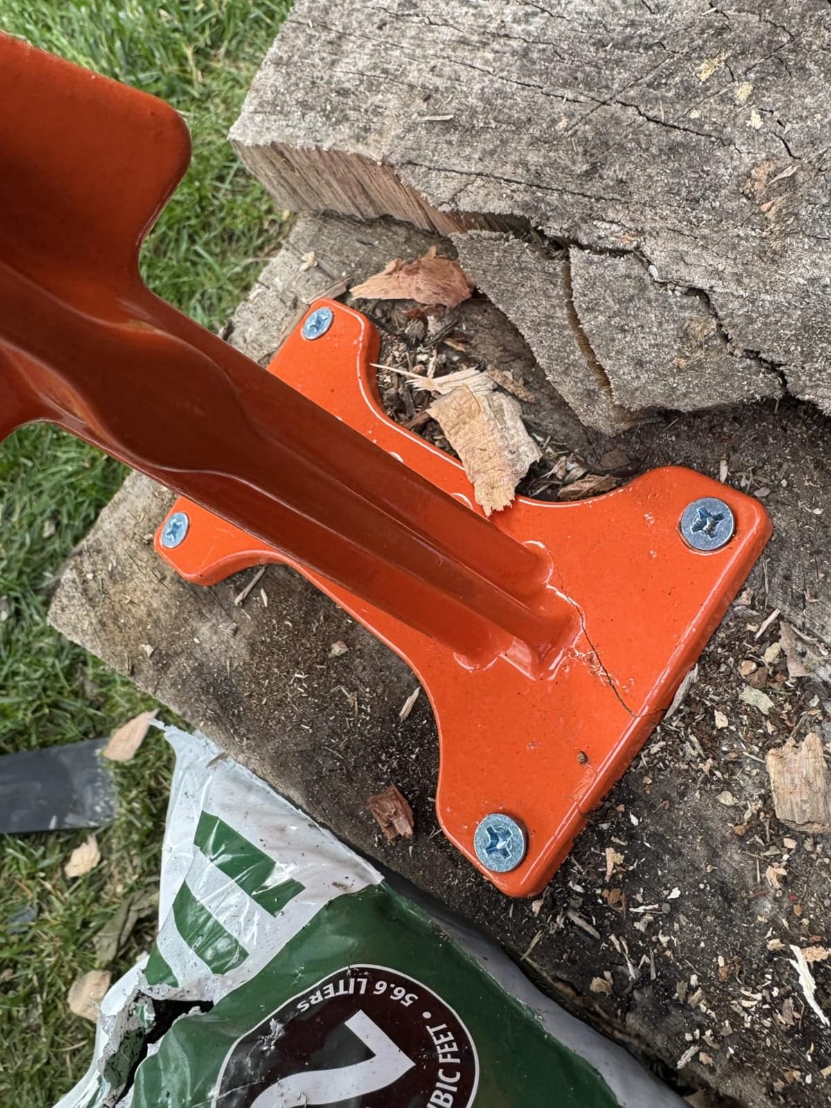 SPEED FORCE Firewood Kindling Log Wood Splitter - No Axe! Wedge Point Splits Firewood, 6 Inch Orange with Safety Cover, Safety Guard Available customer photo 1