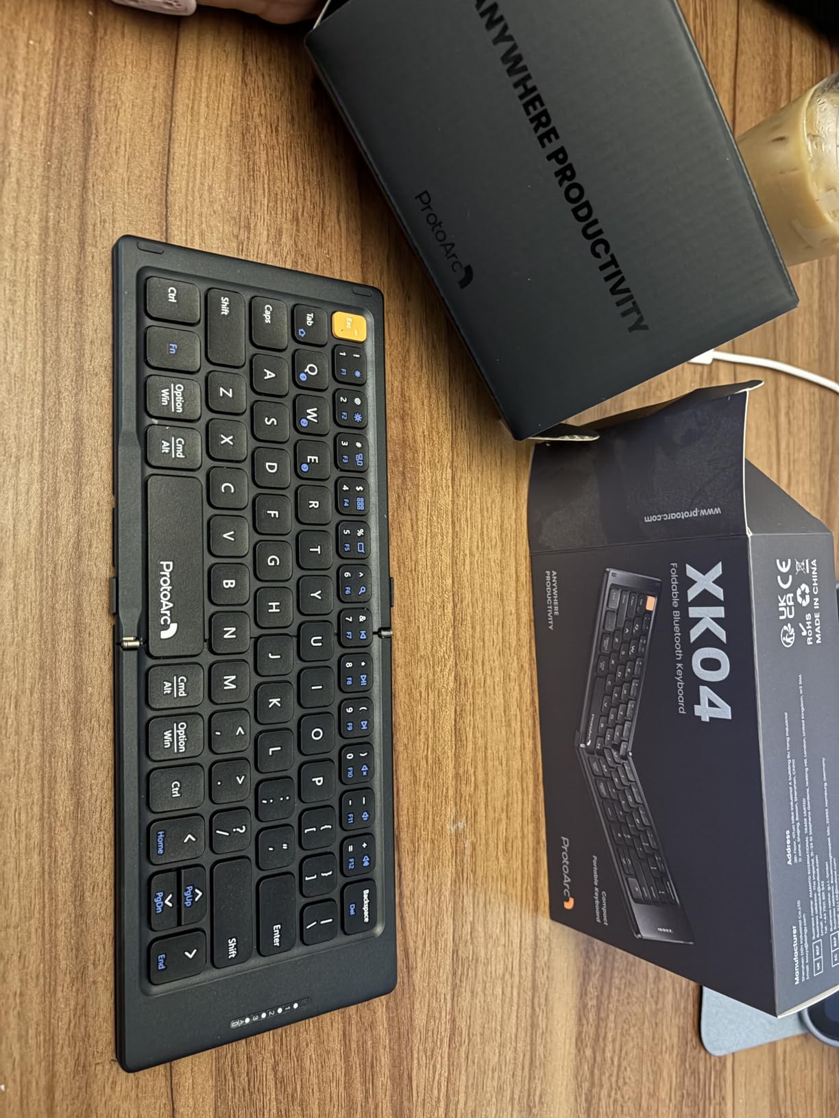 ProtoArc XK04 Foldable Compact Keyboard for Phone and Tablet, Black | Pocket-Sized, PU Leather Cover, Bluetooth 3-Device Workflow customer photo 2