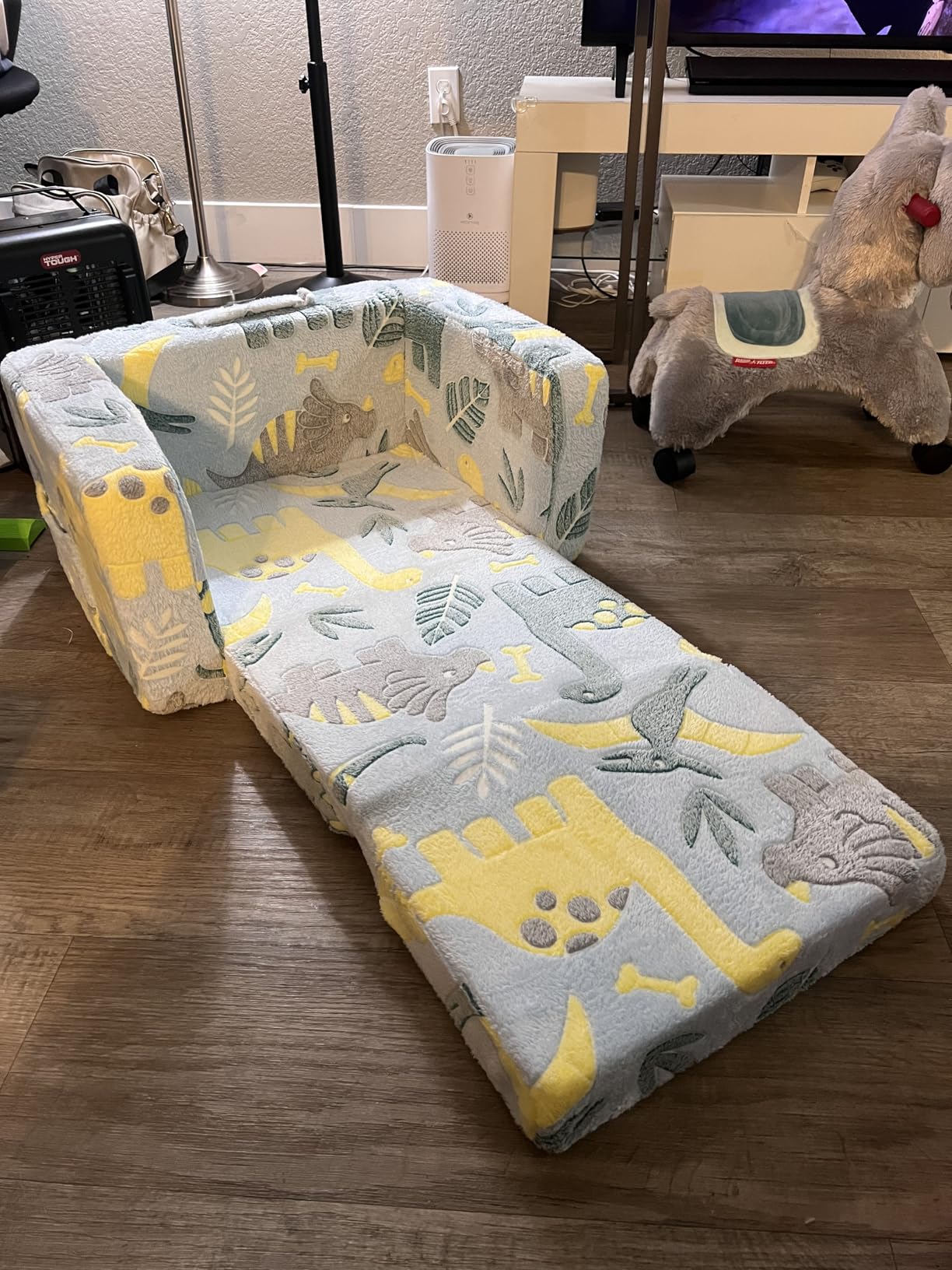 Tiita 2-in-1 Kids Sofa, Convertible Children Couch to Lounger, Flip Out Kids Chair, Toddler Armrest Chair Bed, Folding Kid Play Sofa for Girl or Boy, Flower customer photo 1
