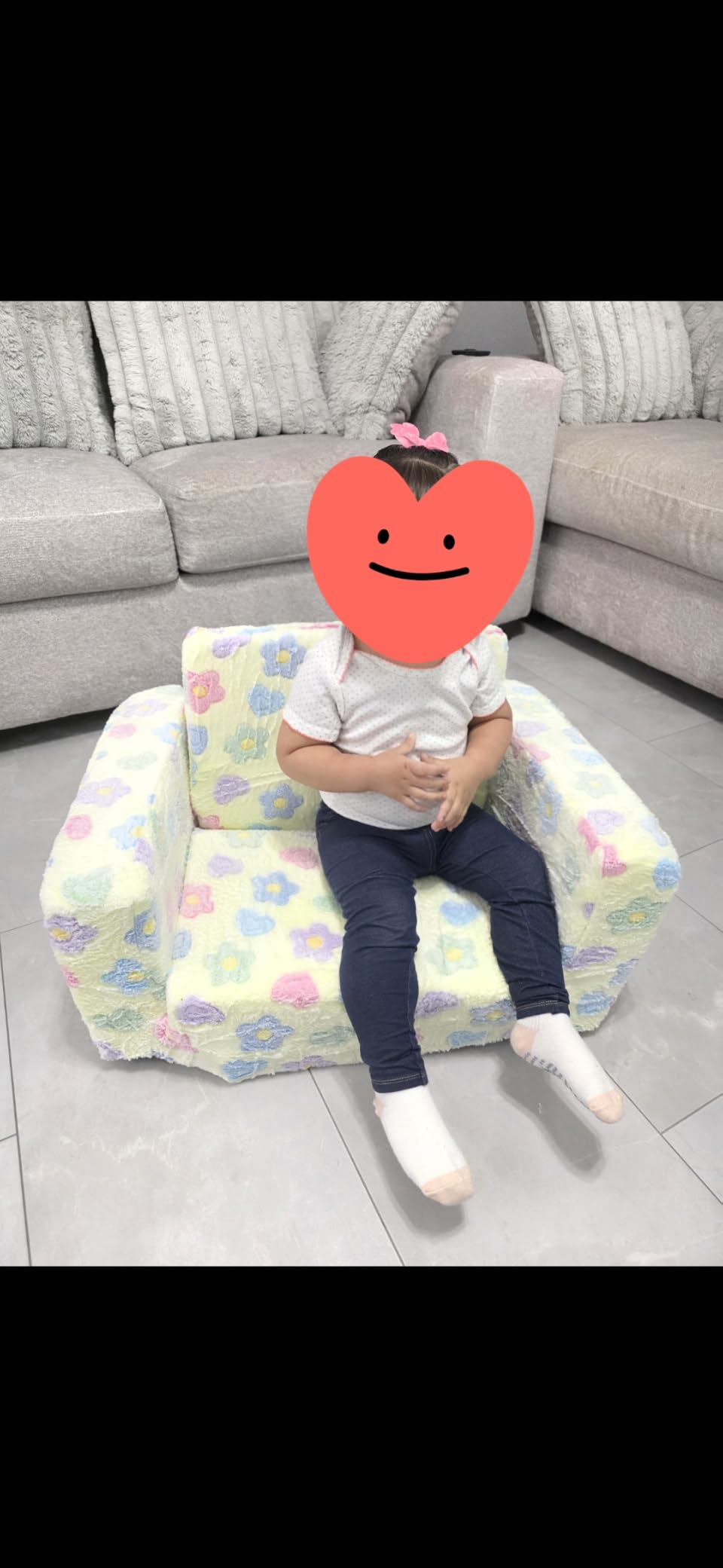 Tiita 2-in-1 Kids Sofa, Convertible Children Couch to Lounger, Flip Out Kids Chair, Toddler Armrest Chair Bed, Folding Kid Play Sofa for Girl or Boy, Flower customer photo 2