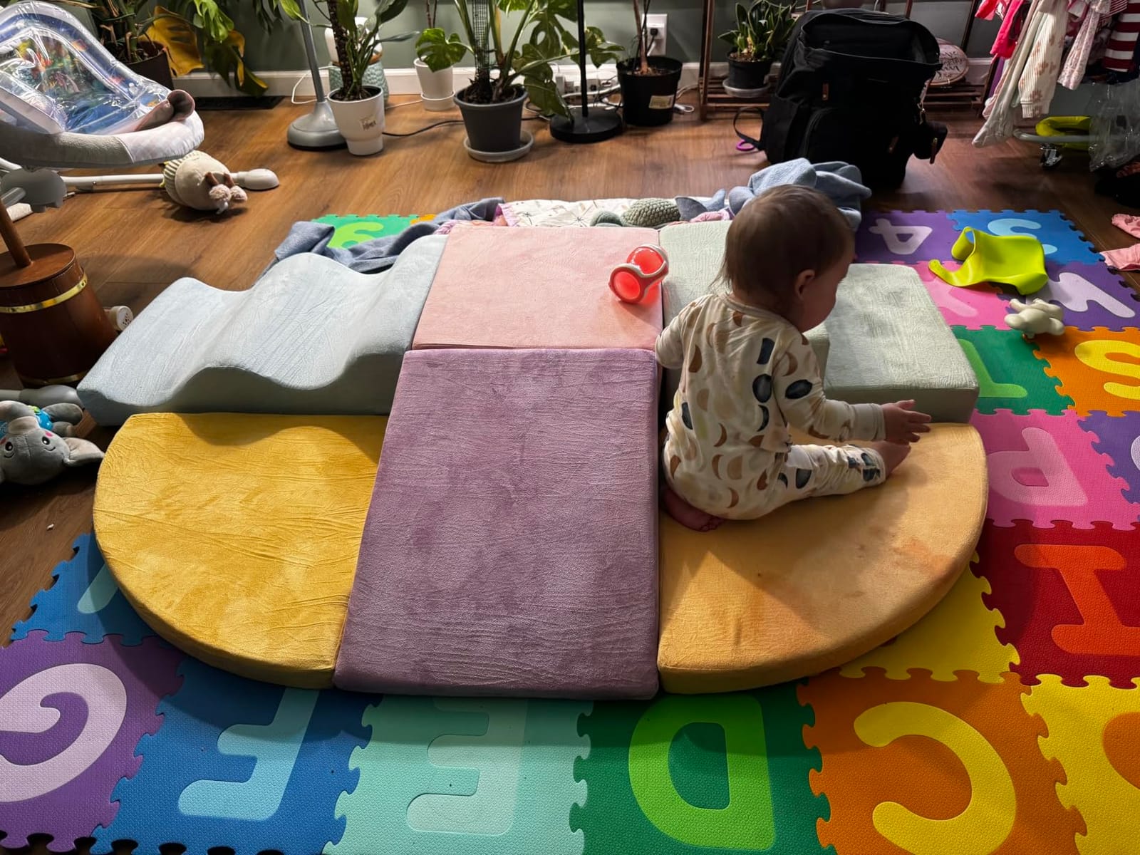 QUCHI Climbing Toys for Toddlers, Toddler Climbing Toys Indoor, 7-Piece Soft Foam Climbing Blocks Set, Toddler Playtime Corner Climber Indoor Foam Play Gym for Climbing Crawling and Sliding customer photo 2