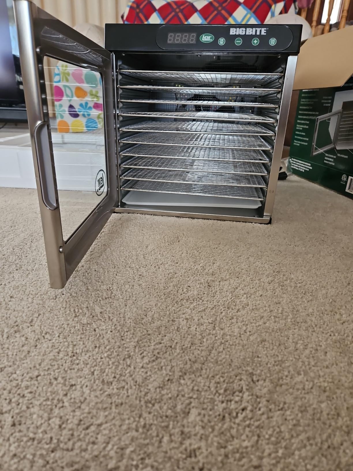 LEM Products BigBite 10-Tray Stainless Steel Dehydrator, Food Dehydrator | Dries Beef Jerky, Meat, Vegetables, and Fruits, Includes Food Dryer Machine and 10 Trays, Easy to Use, Silver Design customer photo 1