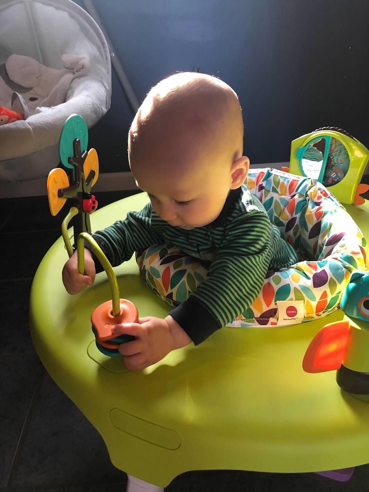 ORIBEL PortaPlay 3-in-1 Activity Center - Convertible Baby Activity Center | Patented Bouncy Seat with Stable Foot Support | 5 Months+ | Portable Infant Activity Table | Enchanted Garden customer photo 2
