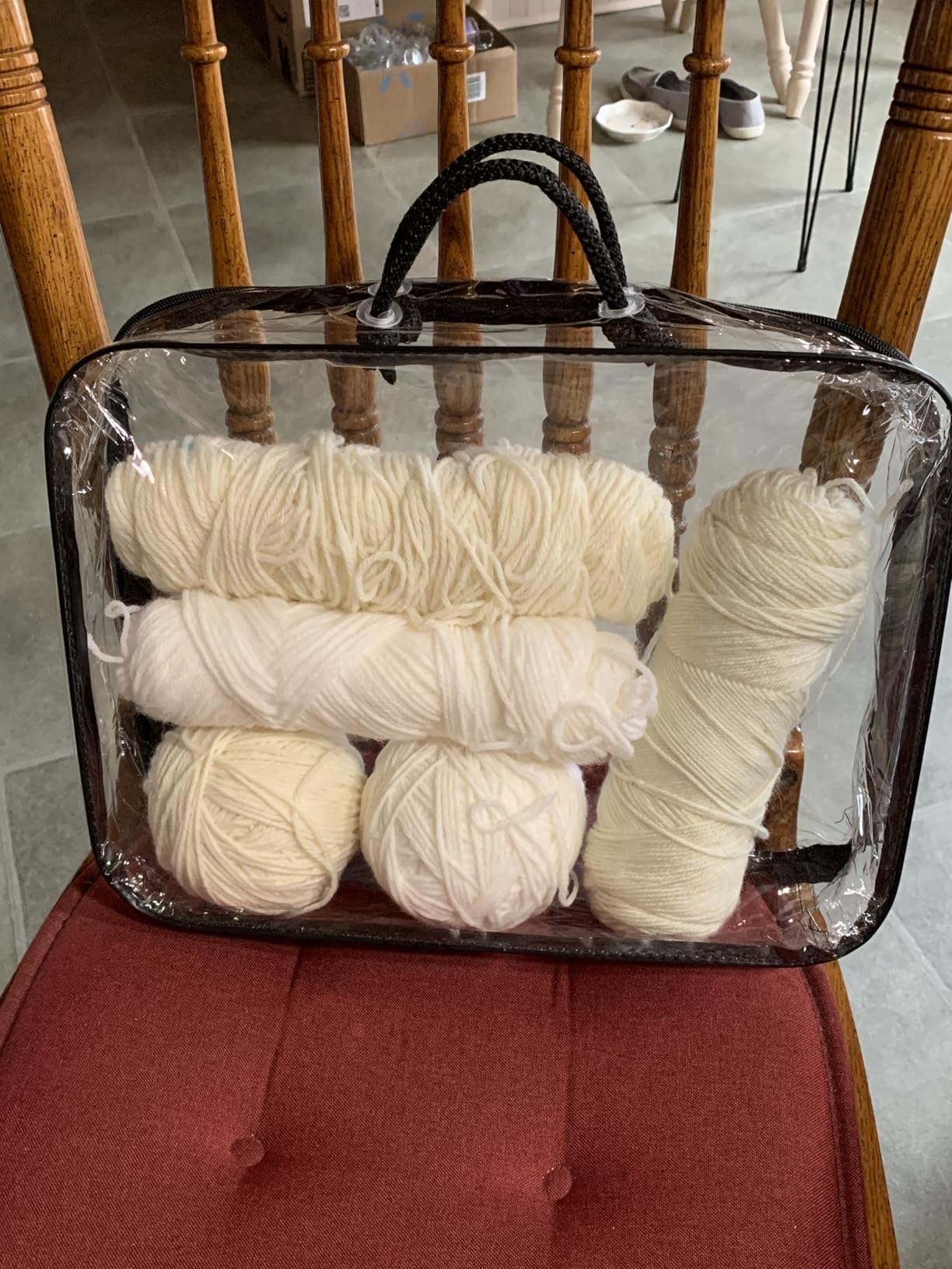 Yarn Storage Bags 3 Pack, Clear Yarn Storage Organizer 12x16x4 Inches customer photo 1