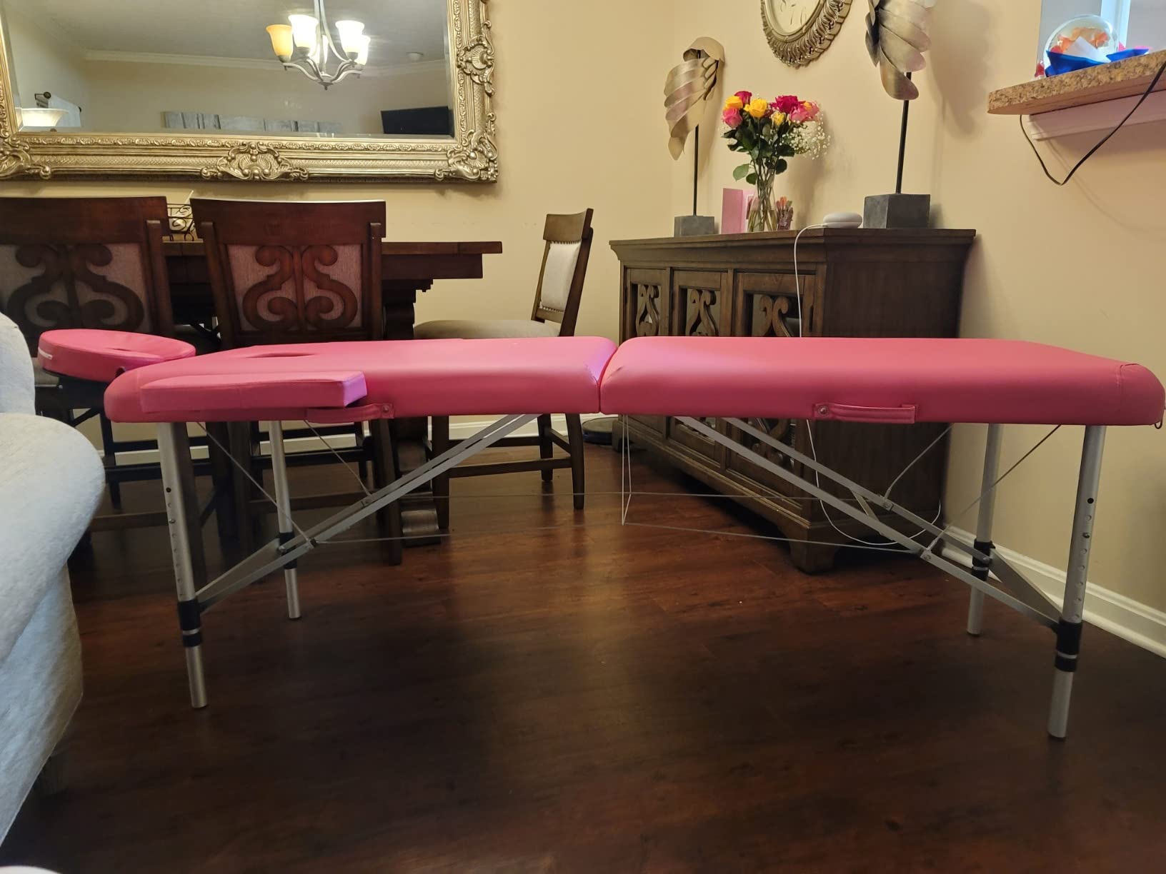 FDW Aluminium Massage Table Portable Massage Bed 24 inch Wide Lash Bed Height Adjustable Spa Bed with Non-Woven Bag for Spa Foot Massage Facial Care Spa Tattoo customer photo 1