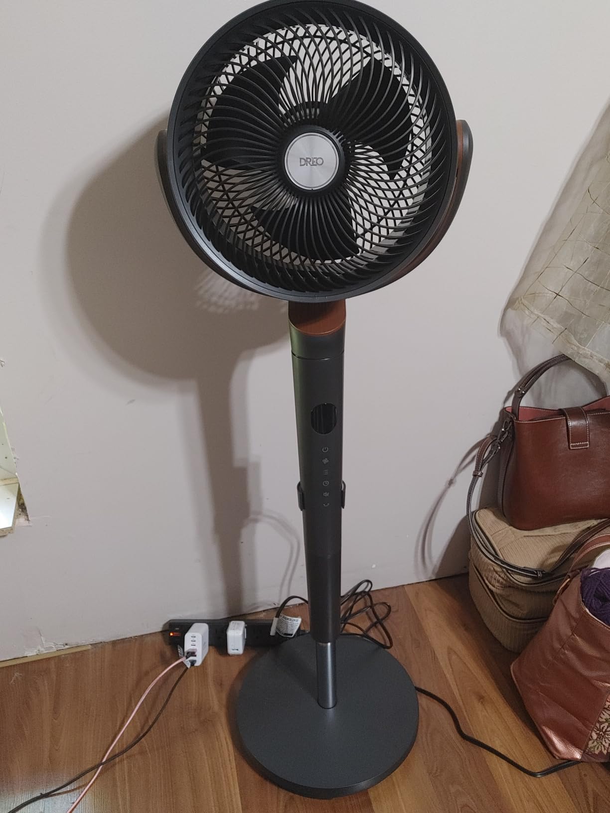 DREO Fan for Bedroom, 120° Oscillating Standing Fan, Quiet Pedestal Fan with DC Motor, 9 Speeds, 4 modes, 20dB, 120° Manual Vertical, 37-42