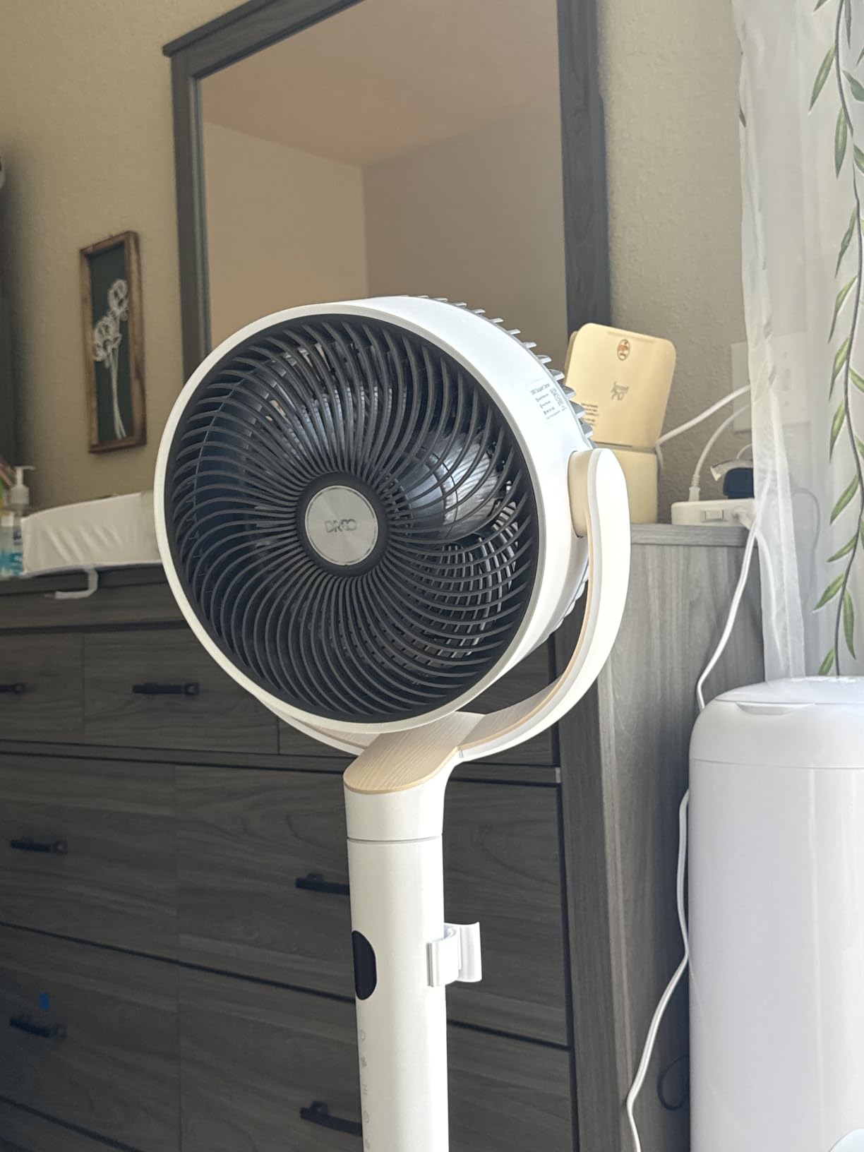 DREO Fan for Bedroom, 120° Oscillating Standing Fan, Quiet Pedestal Fan with DC Motor, 9 Speeds, 4 modes, 20dB, 120° Manual Vertical, 37-42