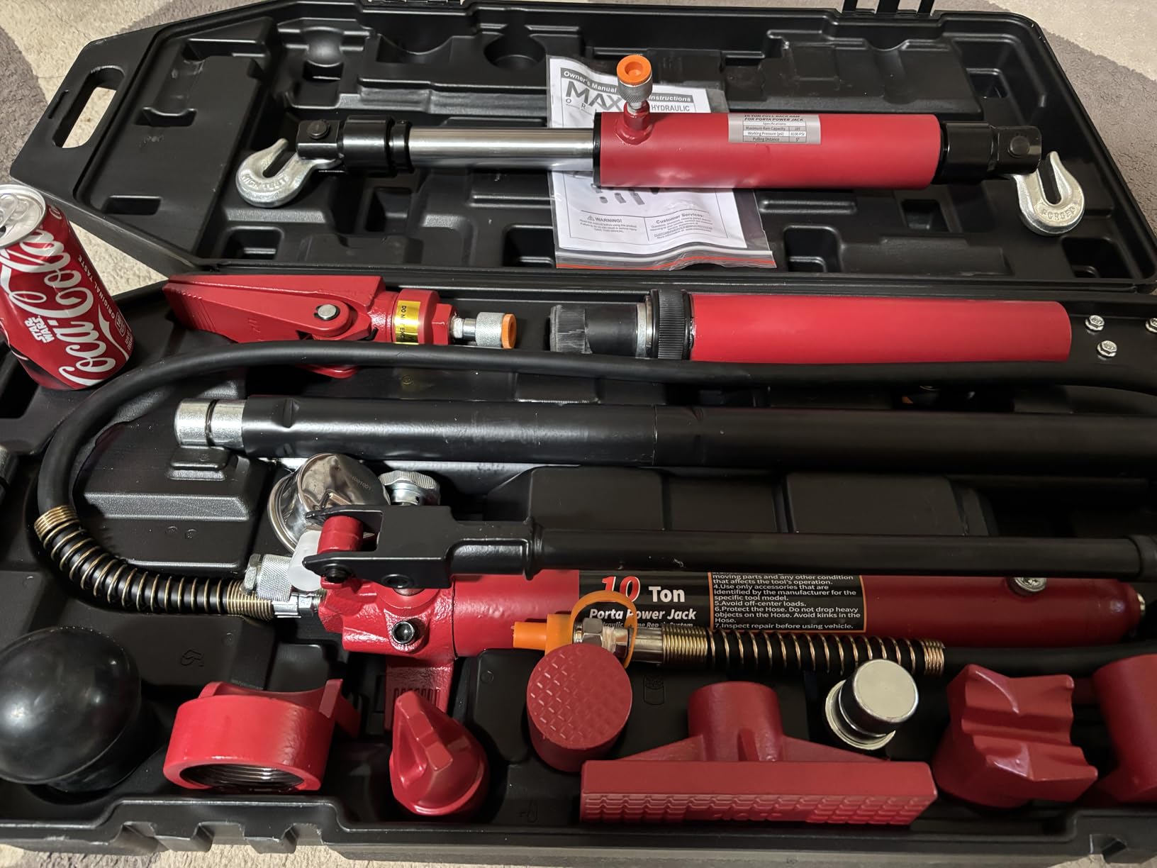 Maxority 10-Ton 26'' Pull Back Ram for Porta Power Body Shop Frame Tools with Rotating Hook, Red customer photo 1