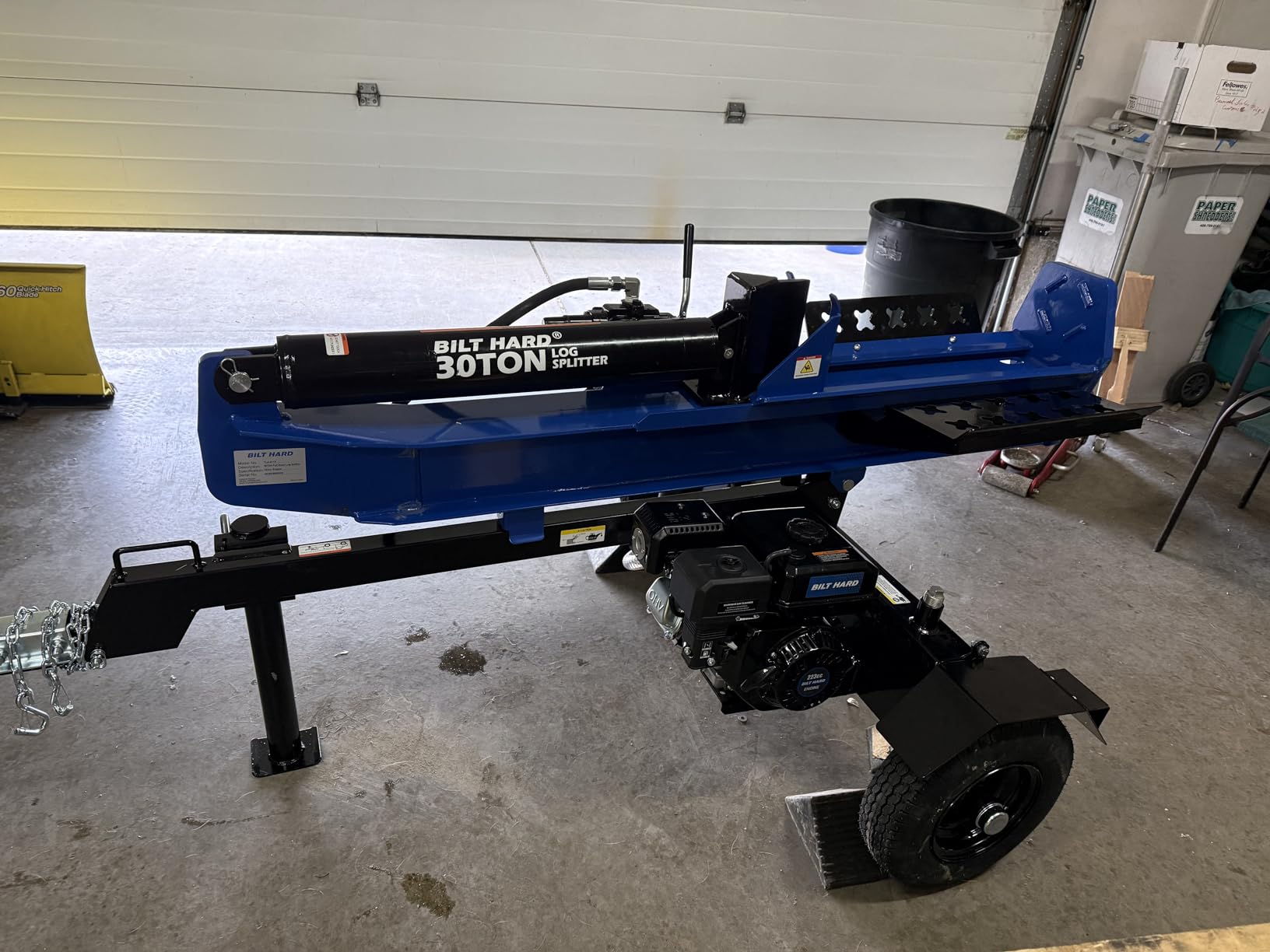 BILT HARD Full Beam 30-Ton Horizontal/Vertical Gas Powered Hydraulic Log Splitter with 223cc OHV Engine, 2