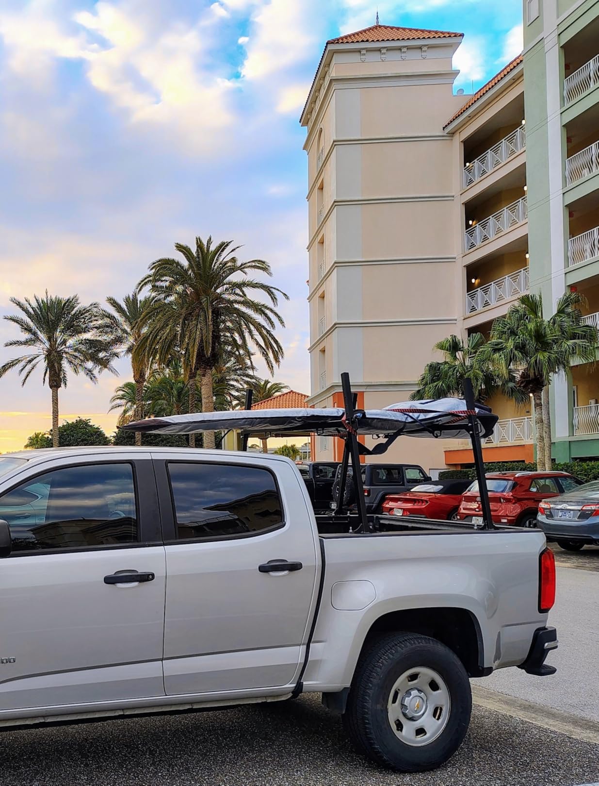 Truck Ladder Racks Non-Drilling for Kayak Extendable Pick-Up Ladder Rack | 1000Ibs Capacity,Universal Truck Bed Ladder Rack,Heavy Duty Steel,Non-Drilling for Kayak,Surfboard,Lumber,Ladder customer photo 1