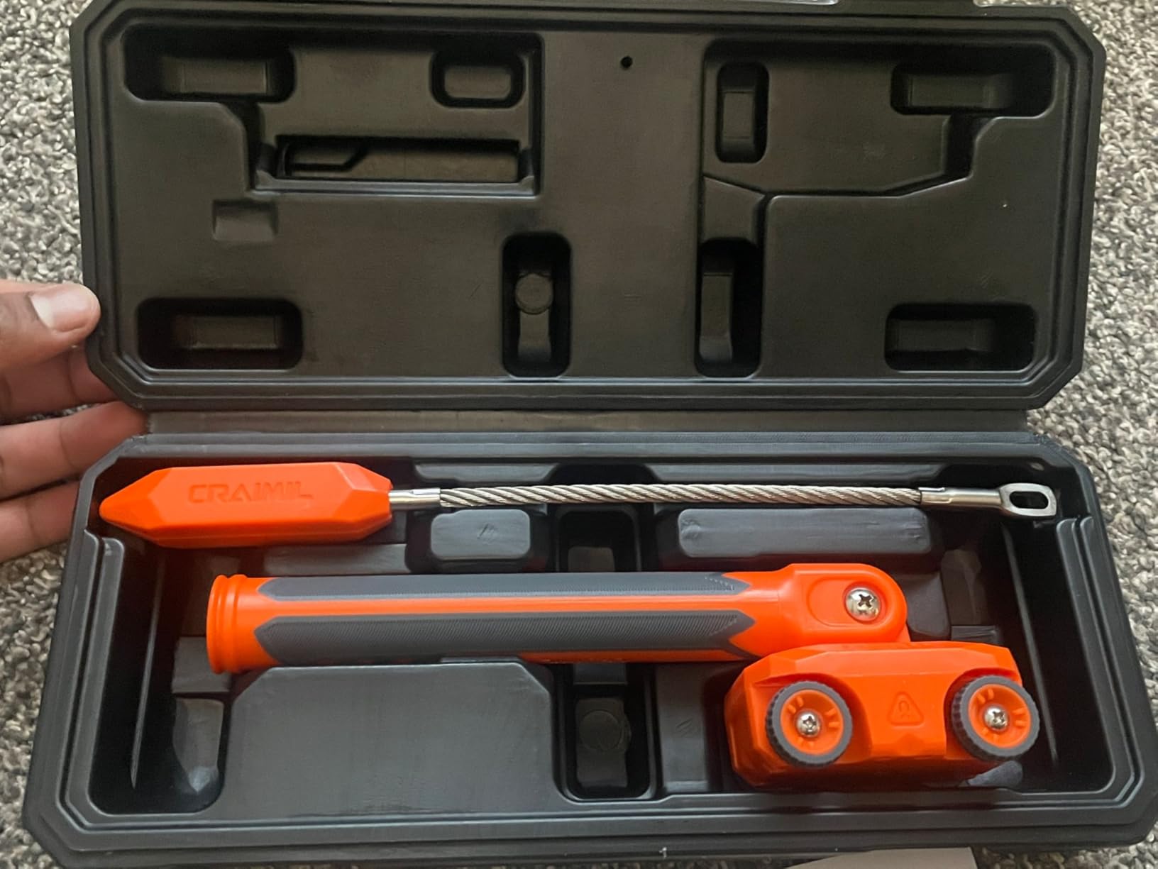 Magnetic Wire Puller for Electrical Wiring - Rare-Earth Magnets, Stainless-Steel Leader for Easy Cable Pulling in Walls & Tight Spaces, Doubles as Stud Finder, Includes High-Quality Hard Plastic Case customer photo 2