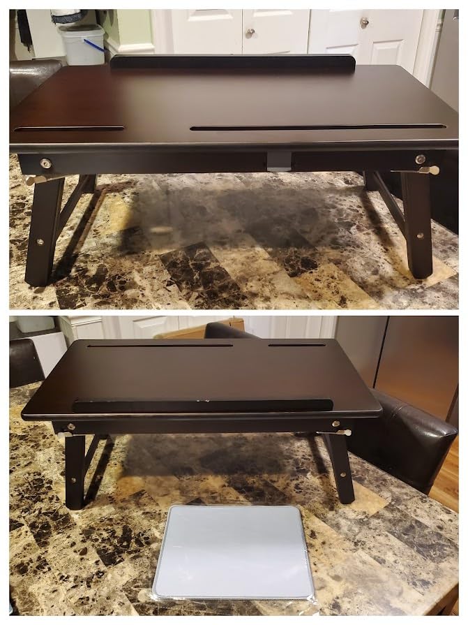 Nnewvante Drawing Table, Foldable Drafting Desk, Adjustable Height & Angle | Tablet and Phone Slots, Bamboo Drawing Board Easel, For Painting, Drafting, Writing, Reading customer photo 2