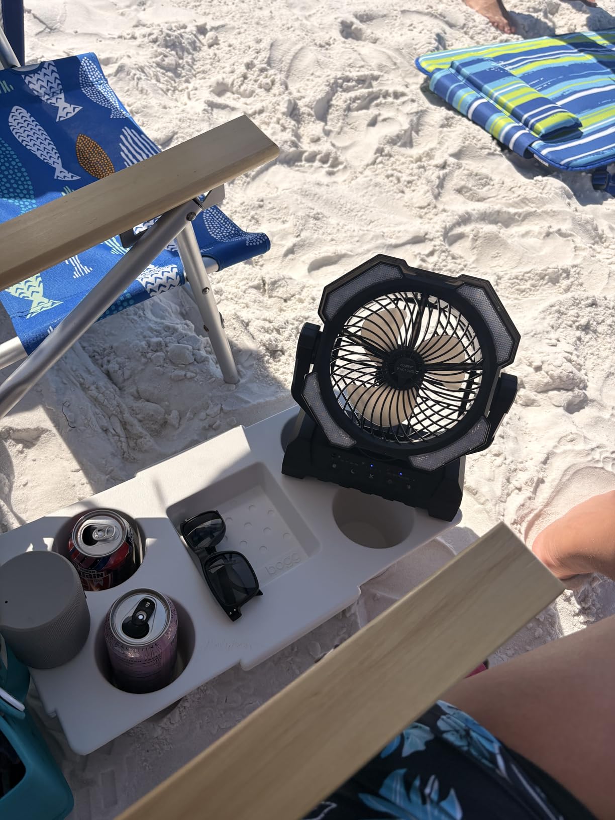 Misting Fan, Portable Camping Fans with 9oz Water Tank, 24000mAh Rechargeable Fan with 4 Speed, Battery Powered Fans with 120H Cooling, Last 5H Mist, 2 Mist Modes, Light, Outsides/Summer Essential customer photo 2