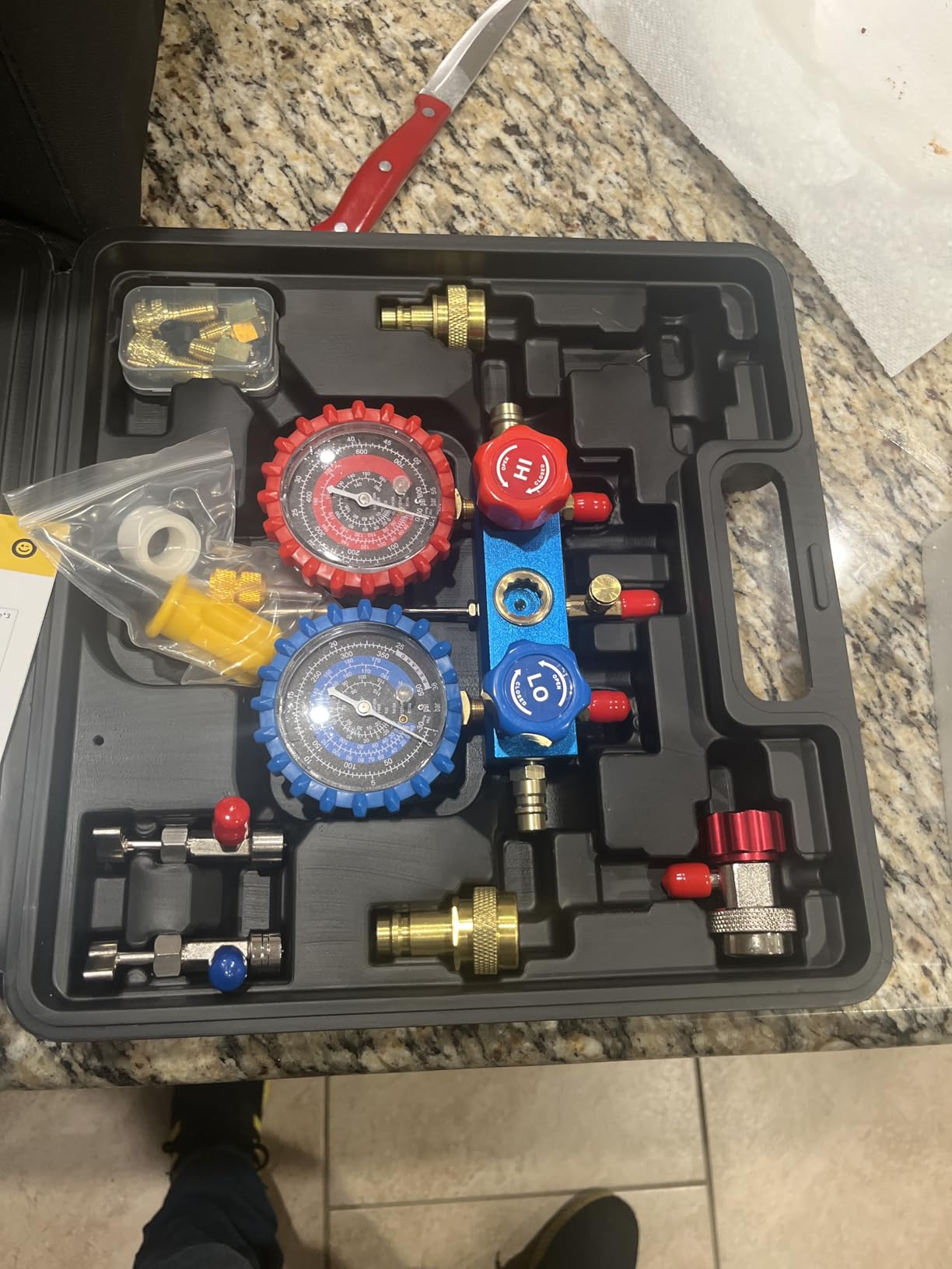 VIVOHOME A2L 1/2 HP 5CFM Dual Stage AC Vacuum Pump and Manifold Gauge Set | 110V HVAC Vacuum Pump Kit with Sparkless Motor for R32 R1234yf R454B R134a R410a R22 Car Automotive Home Air Conditioning customer photo 2