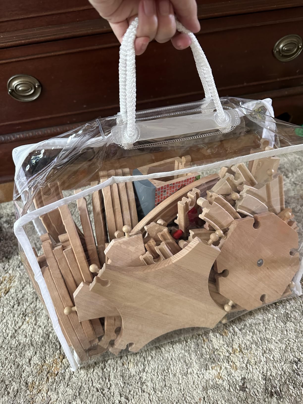 Remittur 6 Packs Large Yarn Storage Bags, Clear Yarn Storage Organizer with Zippers and Handles, Crochet Bag Knitting Bag for Knitting Needles Crochet Hooks-17.75 * 6.69 * 11.8 inches customer photo 2