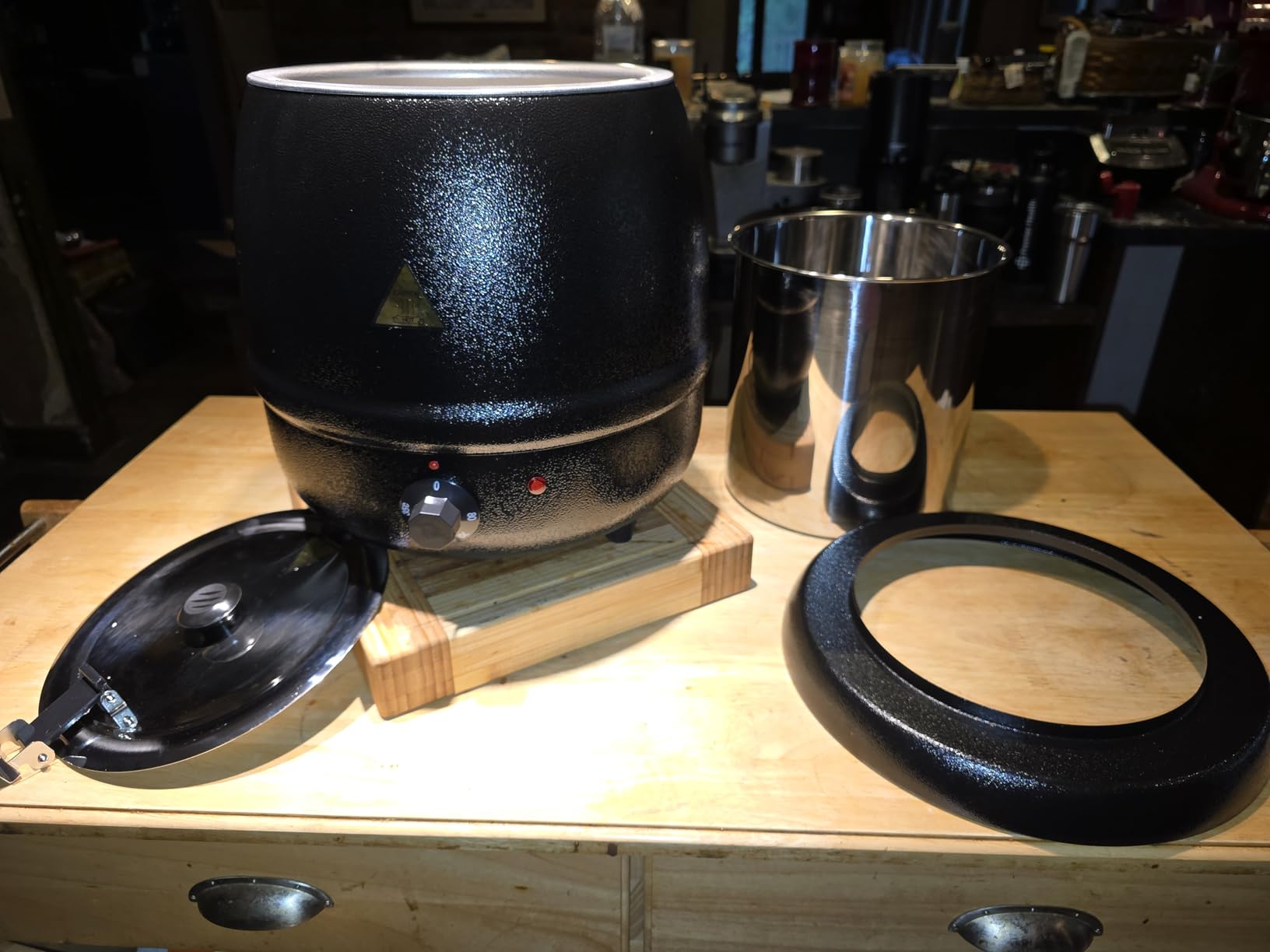 Commercial Soup Warmers Soup Kettle with Stainless Steel Hinged Lid and Detachable Insert Pot for Restaurants and Party, Home, Catering customer photo 1