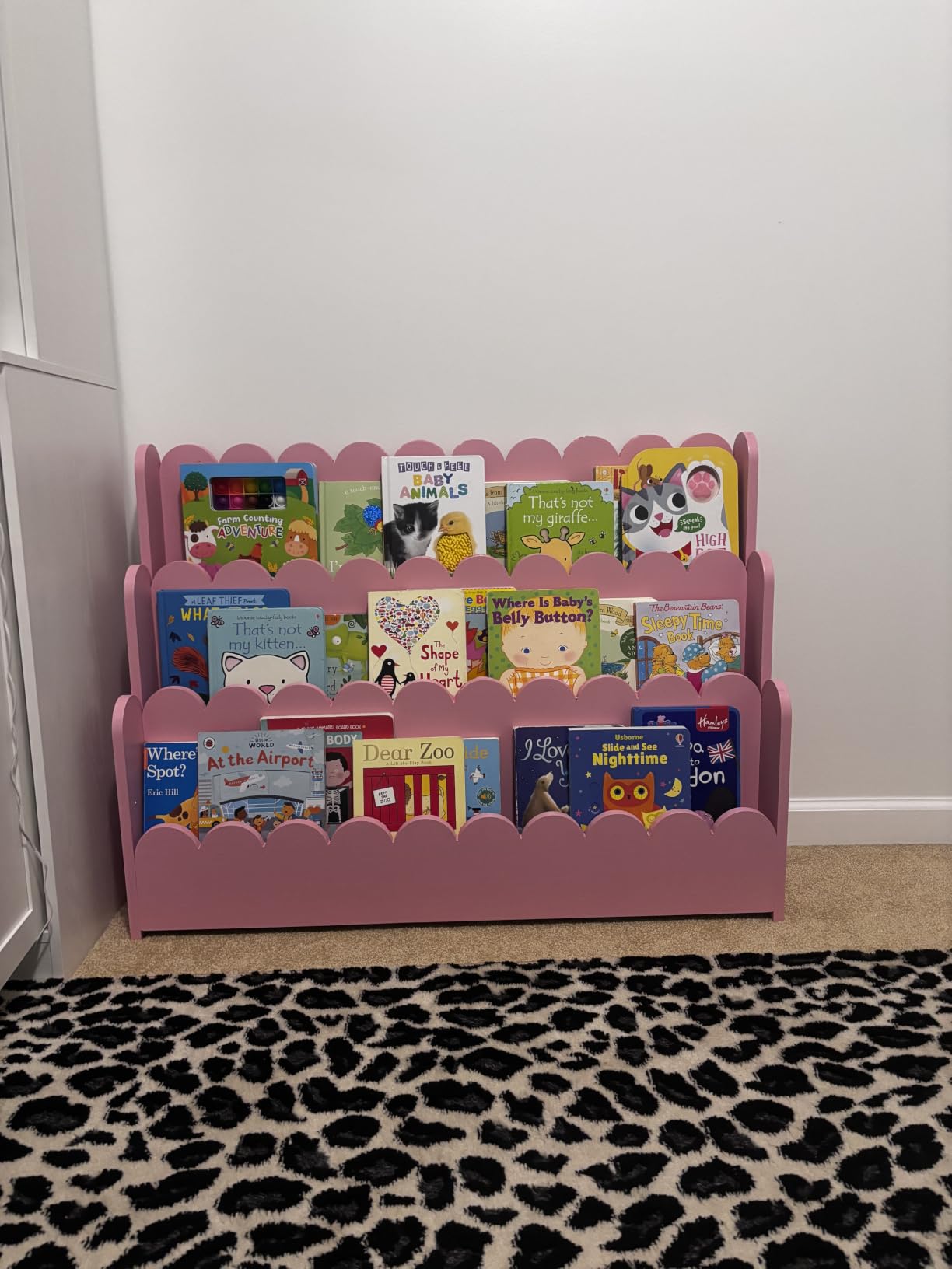 SpaceAid 3-Tier Scalloped Bookshelf, Montessori Bookcase for Toddlers, Wooden Book Shelf Organizer Display Furniture for Kids Rooms, Playroom, Nursery and Classroom, White customer photo 2