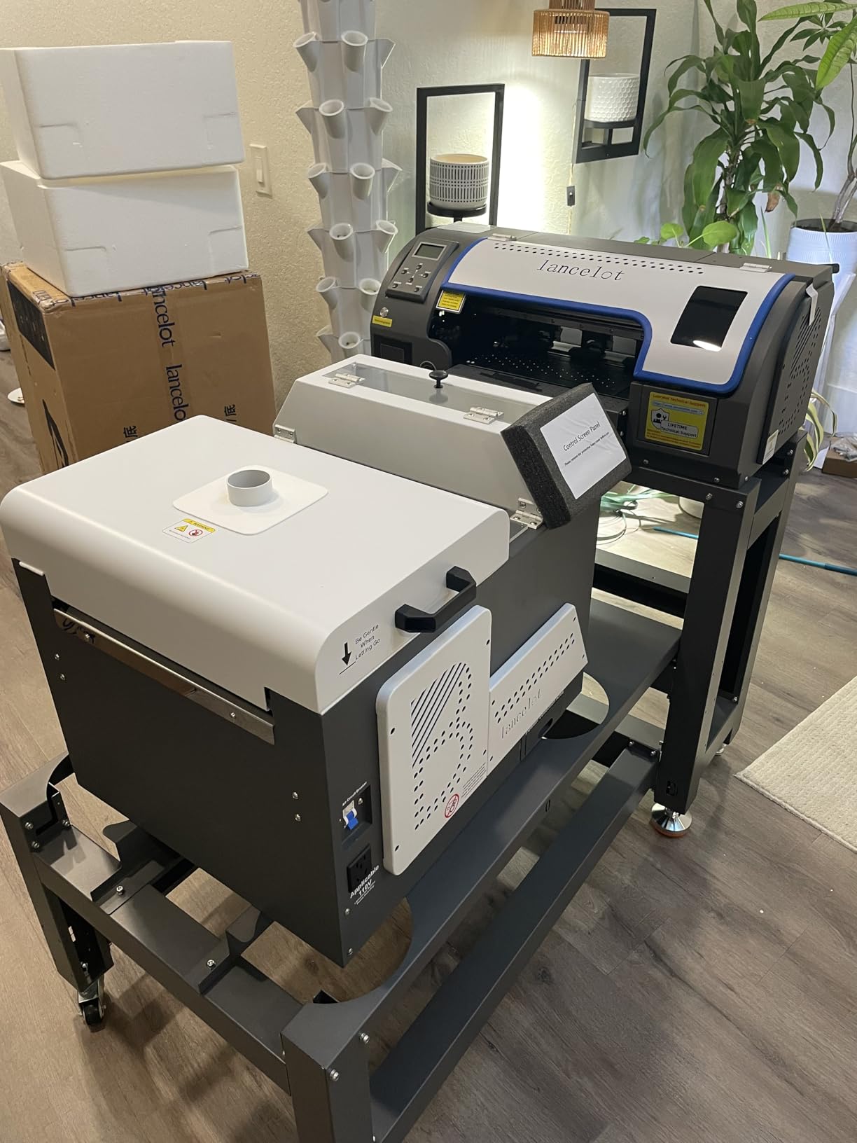 M1630 Pro A3+ DTF Printer Bundle with Shaker and Dryer | Holiday Mode, XP600 printhead, 2x speed than L1800, mobile workstation and laptop for roll or sheet custom apparel production customer photo 2