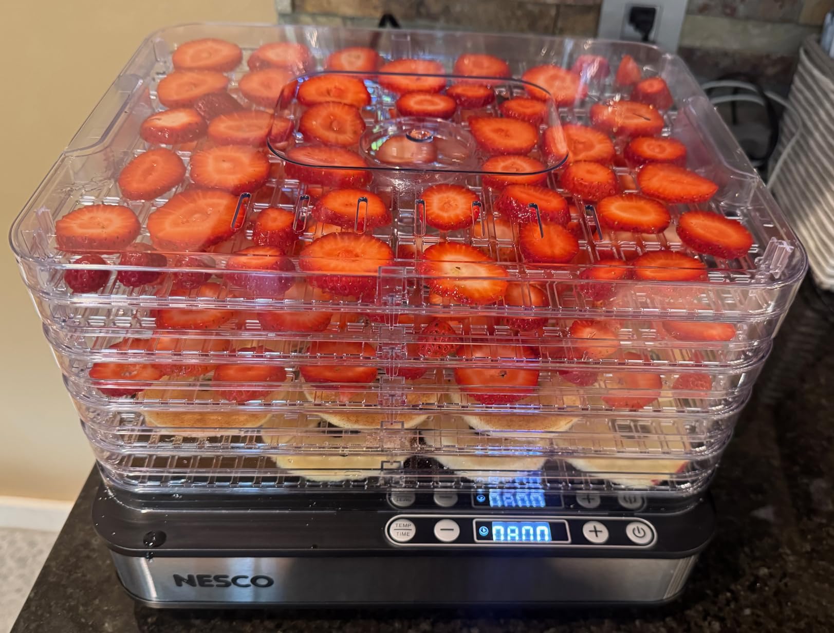 NESCO FD-5TC Snackmaster Food Dehydrator - 5 BPA-Free Trays, Adjustable Temp Control, Compact Design for Jerky, Fruit, Herbs, Pet Treats, 420W customer photo 1