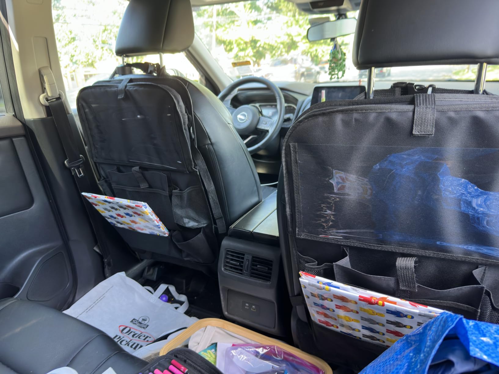 KaiCross Car Backseat Organizer with Table Holder,10 Storage Pockets Backseat Car Organizer and Storage with 600D Oxford Cloth,Travel Essentials,Kick Mats Back Seat Protector-2 Pack customer photo 1