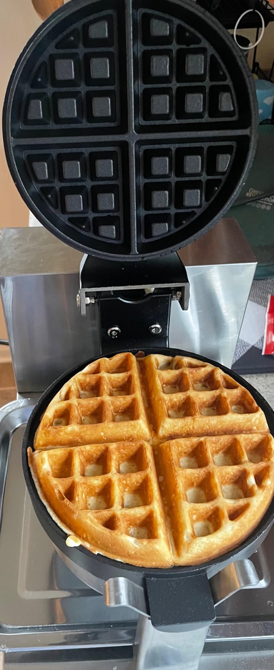 Commercial Belgian Waffle Maker - Rotating Double Waffle Maker, Non-stick, 1.2