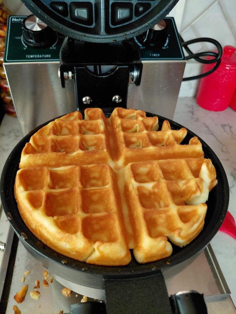 Hehinton Commercial Belgian Liege Waffle Maker, Rotatable Croffle Machine, 122-572℉ Temp Control customer photo 1