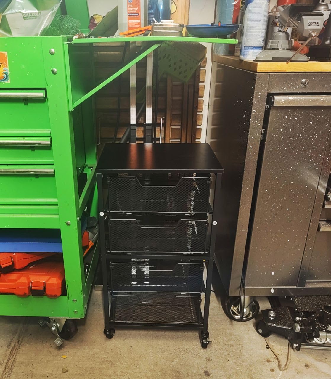 Rolling Cart with Drawers, 4-Drawer Storage Cart on Wheels with Wooden Top, Metal Utility Cart with Storage Drawers, Craft Storage Art Cart for Classroom, Office, Kitchen, Bedroom,Patent Pending customer photo 2