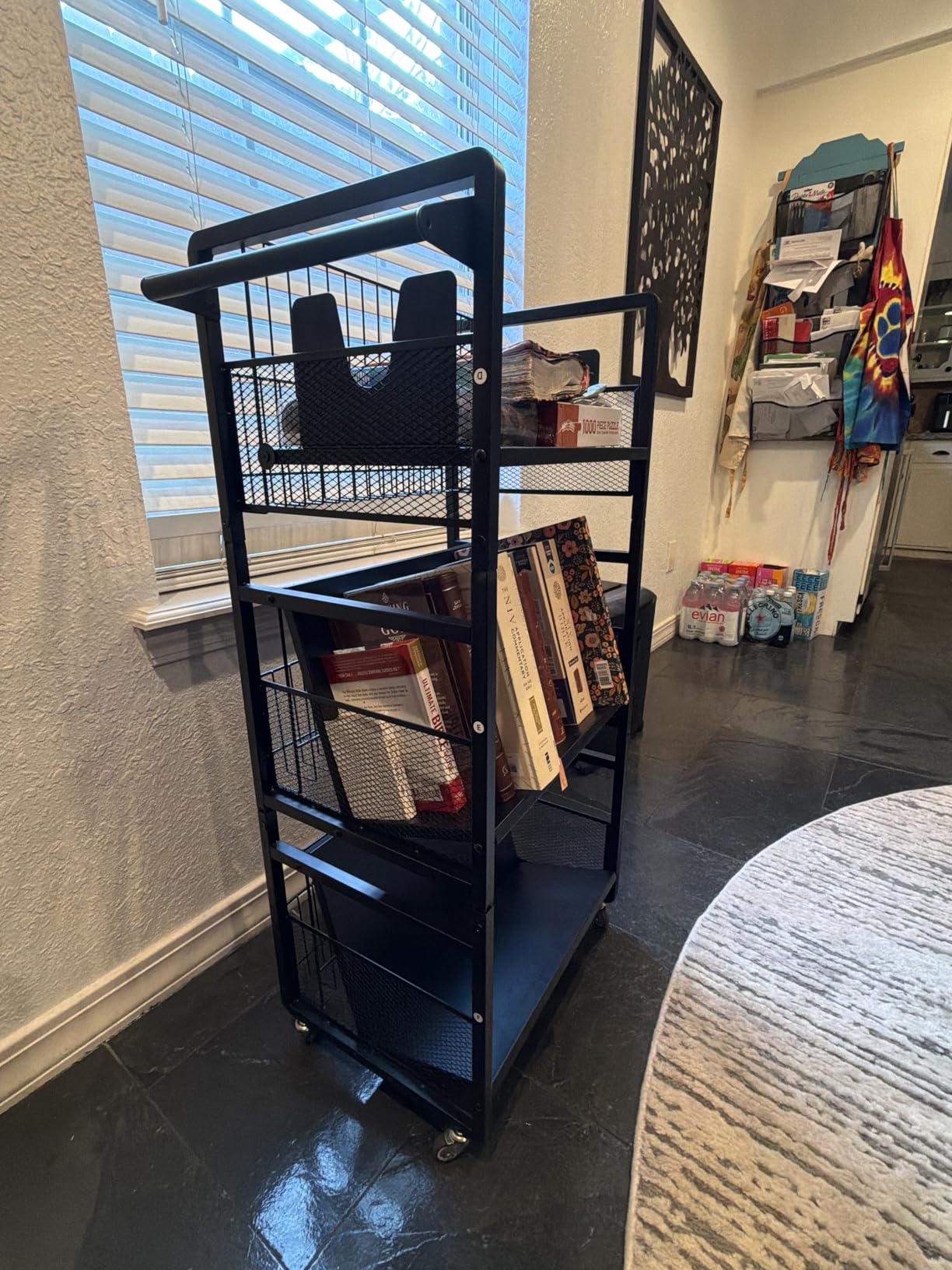 UMDONX Heavy Duty Double-Sided Book Cart | Features Silent Wheels and 3 Magnetic Shelves; Suitable for Home, Office, Library, and School customer photo 1