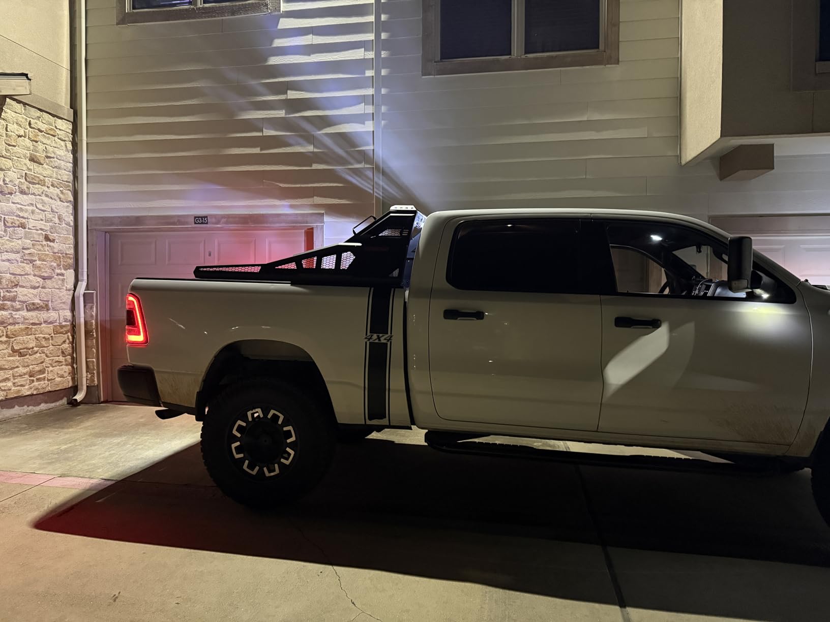Roll Bar for Full-Size Pickup Trucks - Universal Truck Bed Rack & Chase Rack with Third Brake Light Combo, Heavy Duty Headache Rack, No Drilling customer photo 1