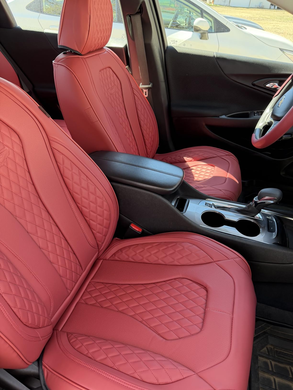 Coverado Car Seat Covers, Leather Seat Covers Full Set, Beige Seat Covers, Car Seat Cushion, Driver Car Seat Covers, Waterproof Car Seat Protector Fit for Most Cars customer photo 1
