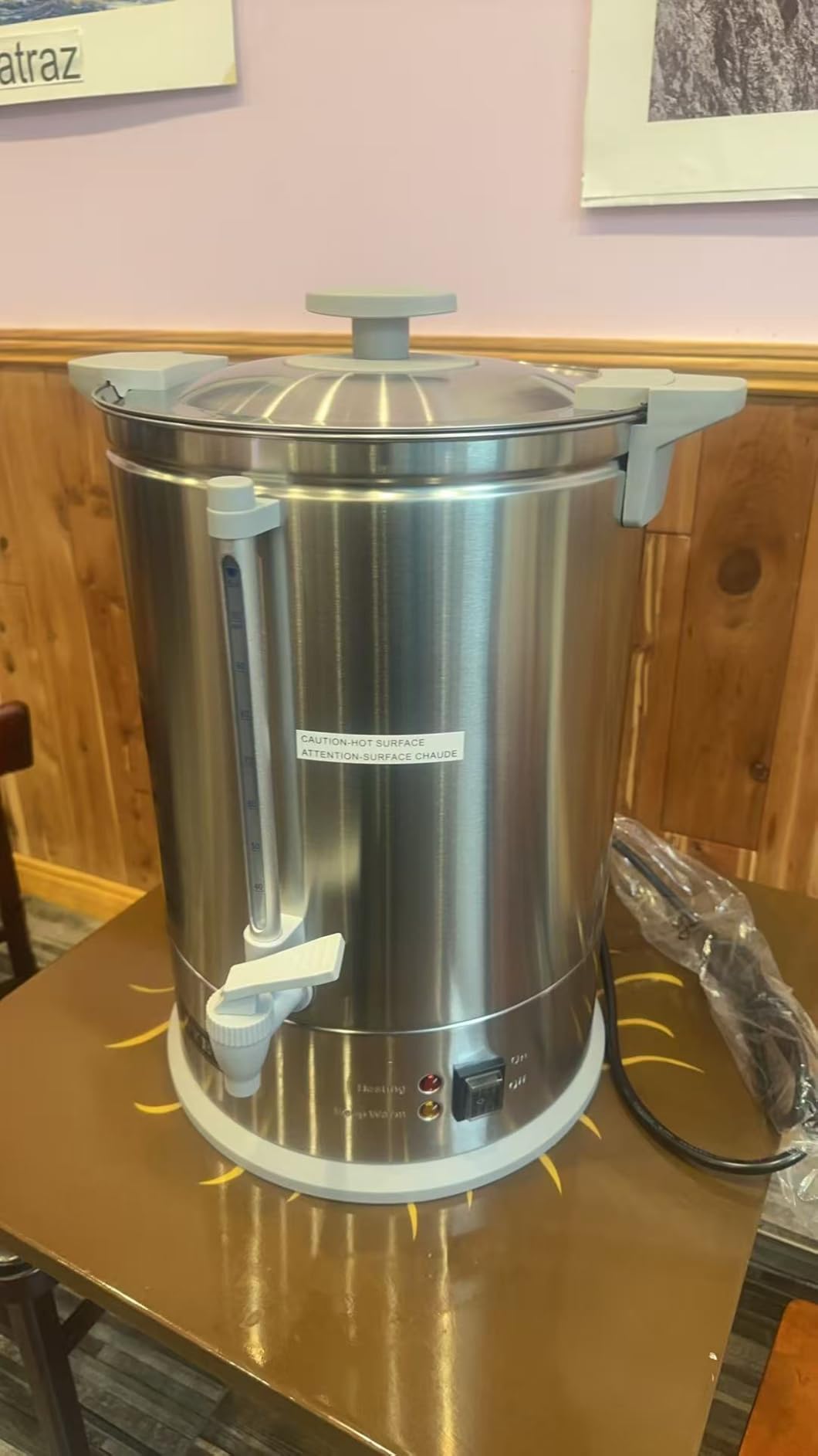 SYBO 120 Cup Commercial Coffee Urn, 18 L Large Coffee Maker | Hot Beverage Dispenser Stainless Steel Percolate Maker Fast Brew- Ideal for Tea Water at Events Catering, Metallic customer photo 1