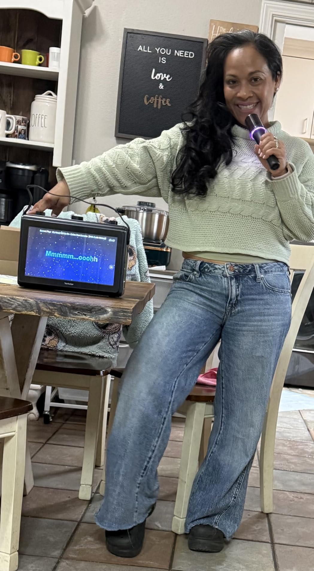 Karaoke Machine with Lyrics Display, Built-in 10.1