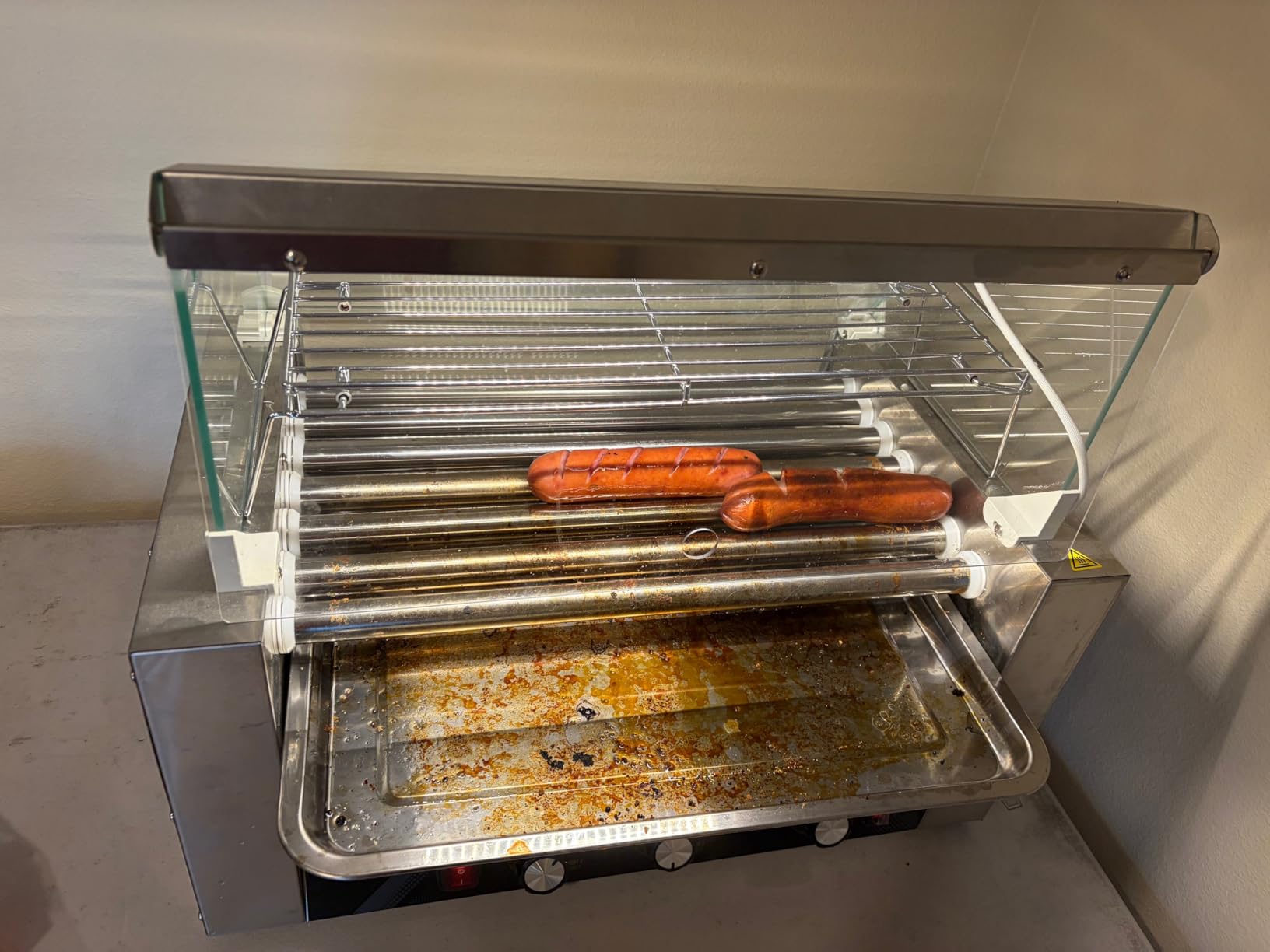 ROVSUN Hot Dog Cart for 5-7 Rollers Hot Dog Machine w/Storage Bin & Shelves, Heavy-Duty Steel Mobile Stand for Concession Stands, Fairs, Events customer photo 2