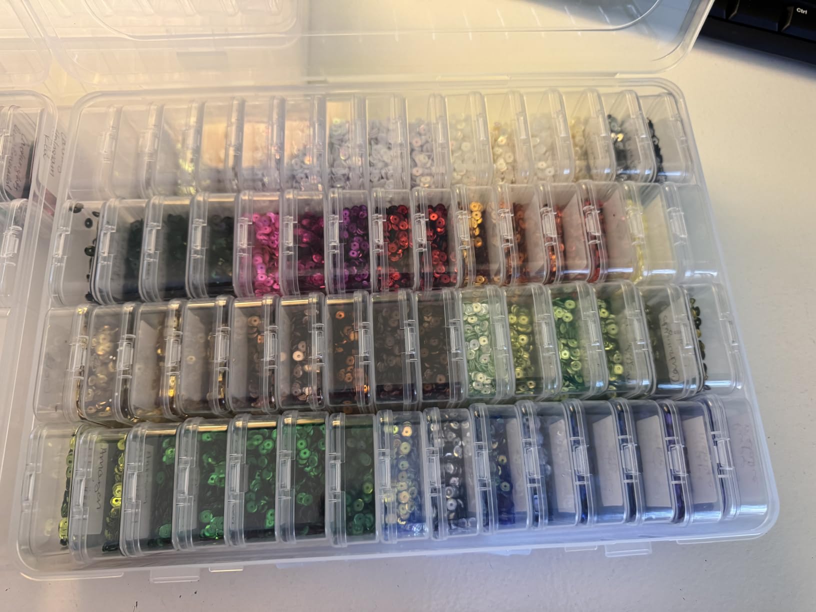 Bead Organizer Box, 60 Pack Small Clear Storage Boxes with Labels, Large Travel Craft Case with Handle, Mini Plastic Containers for Jewelry Making Diamonds DIY Pony Bracelet Screws Seeds Small Parts customer photo 1