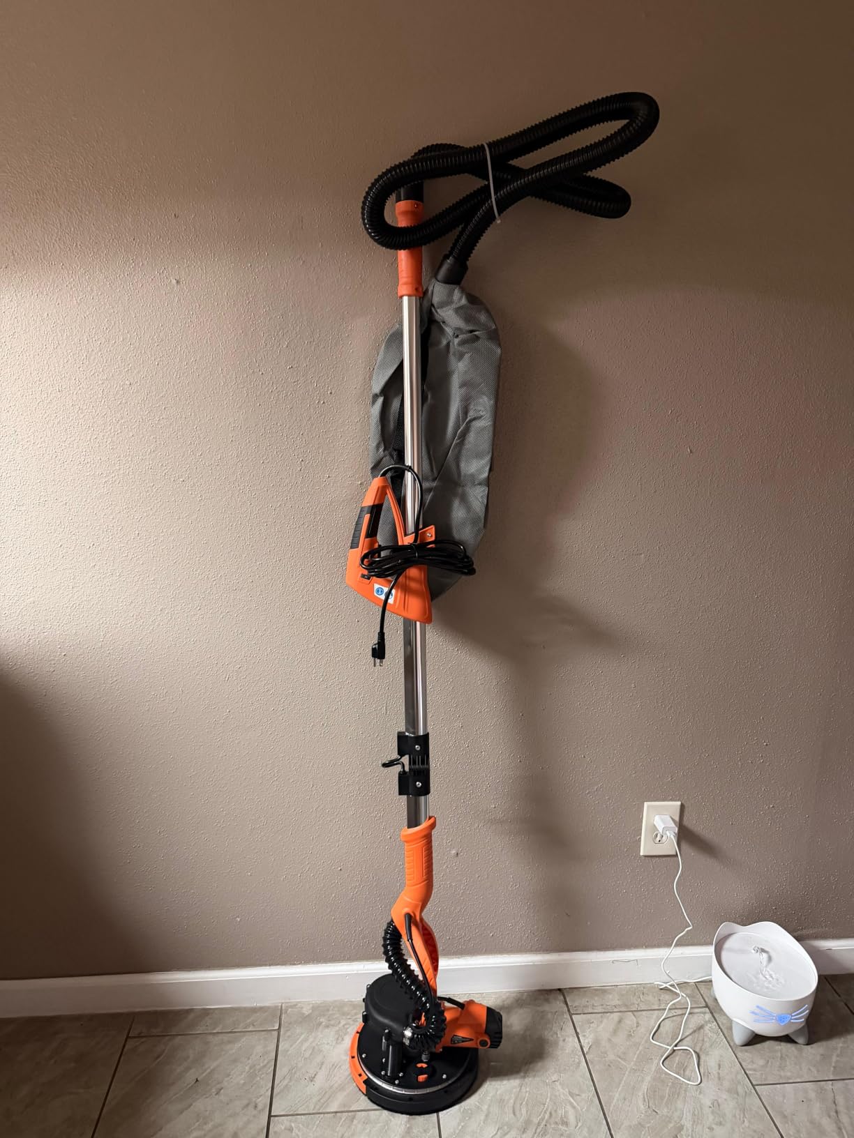 Drywall Sander Tool, KUPERIA 8.5 Amp Popcorn Ceiling Removal Tool, Orange | 7 Variable Speed 800-1800RPM, Electric Drywall Sander with Extendable Handle, LED Light, 6 Basic Sand Paper & 6 Grid Sandpaper customer photo 2