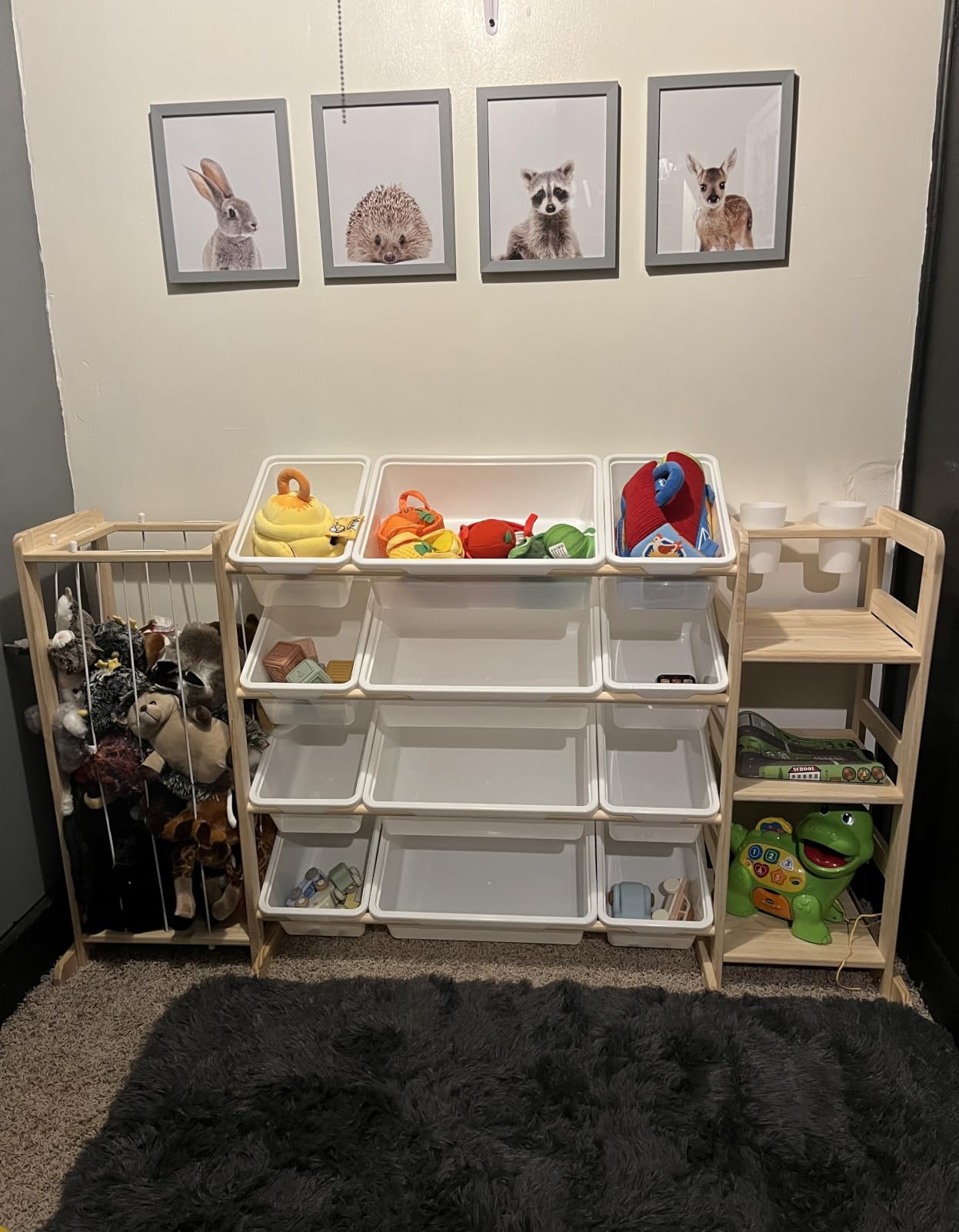 Toy Storage Organizer with Bookshelf and Stuffed Animal Storage - Kids Playroom Organization with Shelves and 12 Toy Bins - Toddler Living Room Toy Box for Lego - Nursery Bedroom Decor Essential customer photo 1